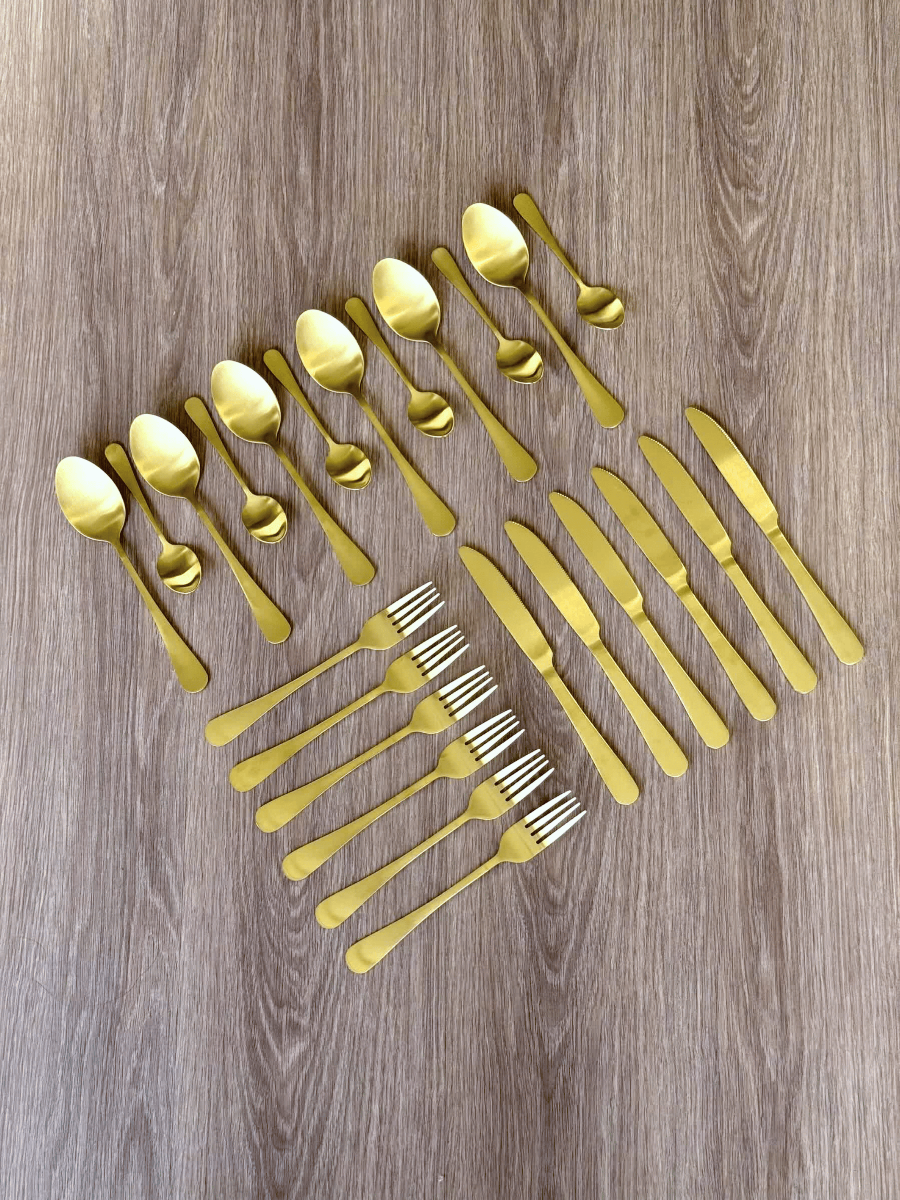 Matt Gold Cutlery Set - 24pcs