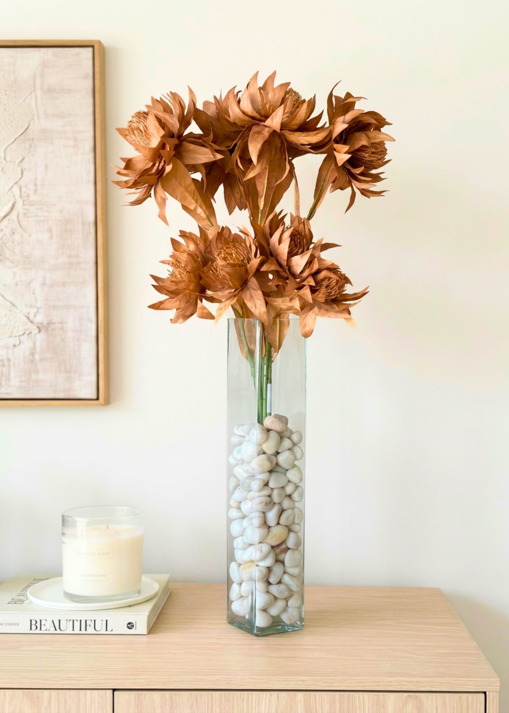 Artificial Portea Flower Stem - (One Stem) Brown