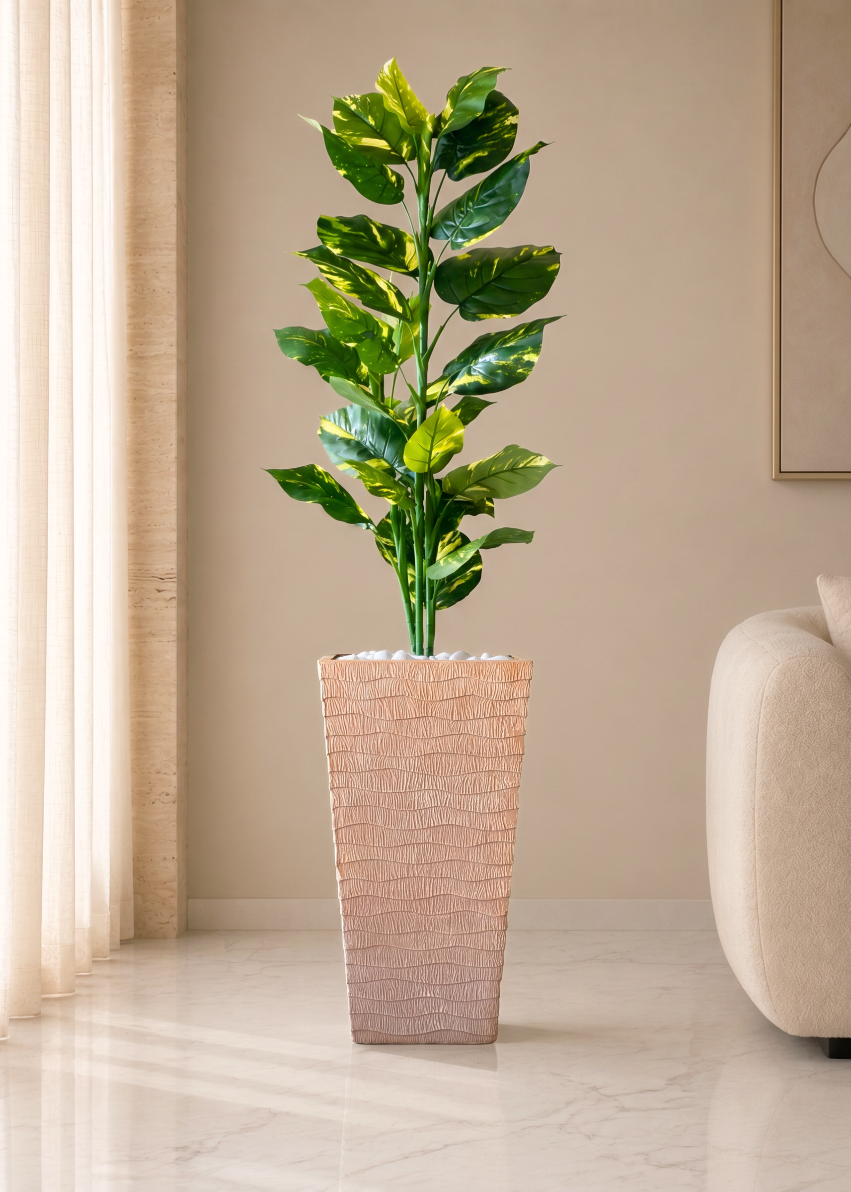 Carved Planters - Terracota Beige