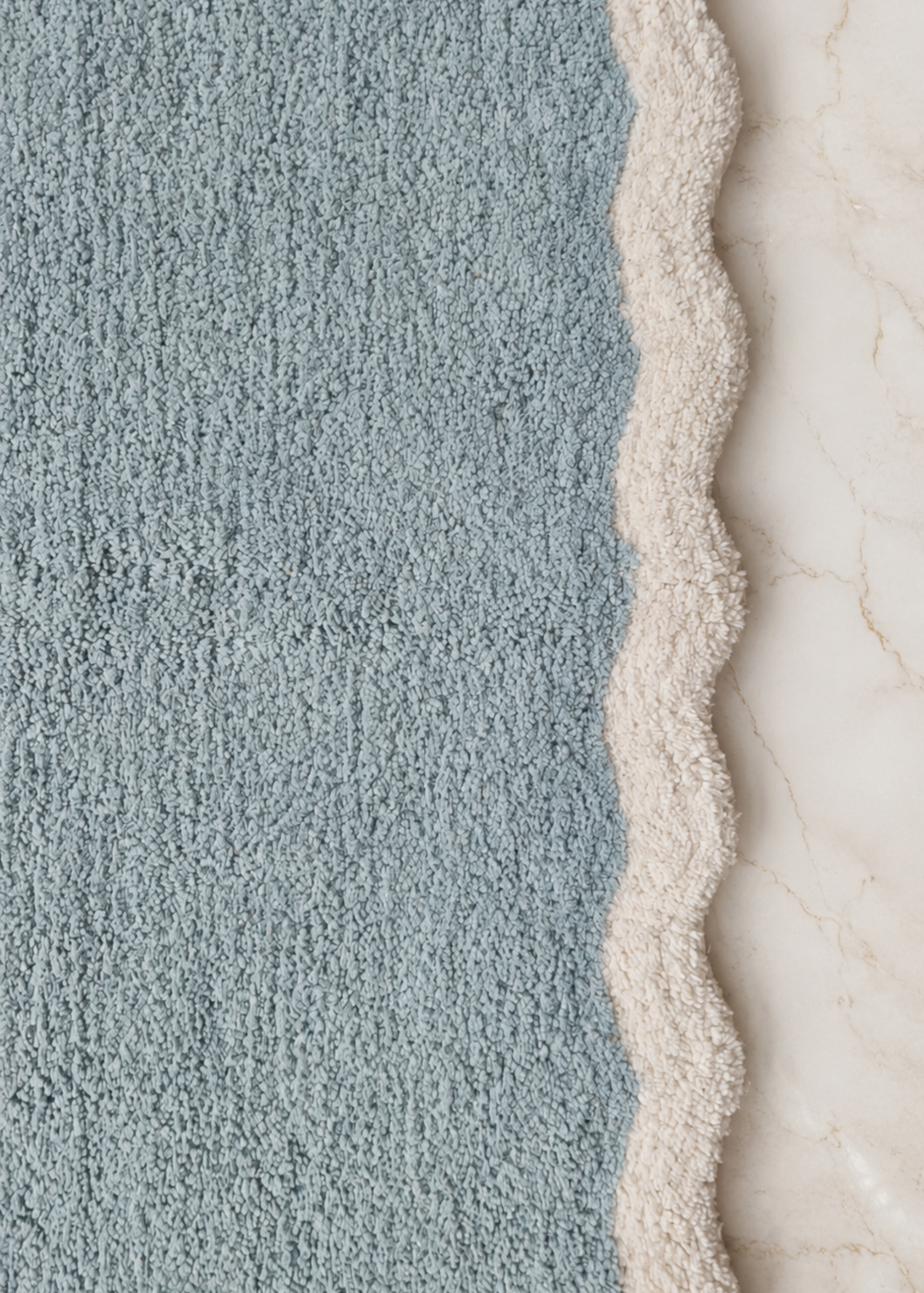 Scallia Anti Slip - Tufted - Cotton Bath Mat - Blue - 60 x 40 cm