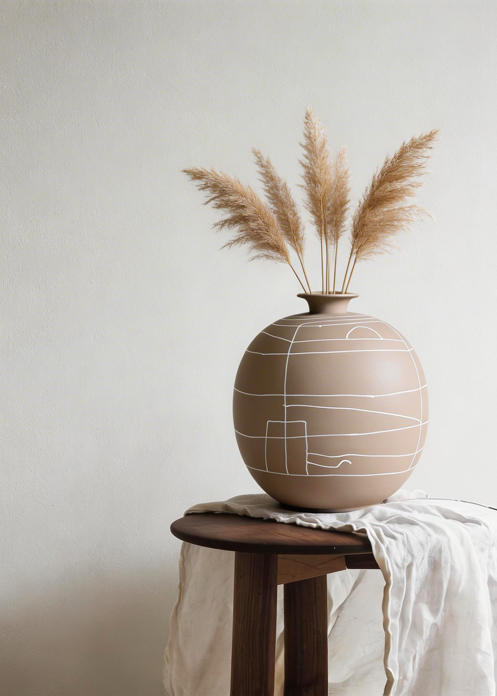 Dune Obsidian Vase - Beige (Large)