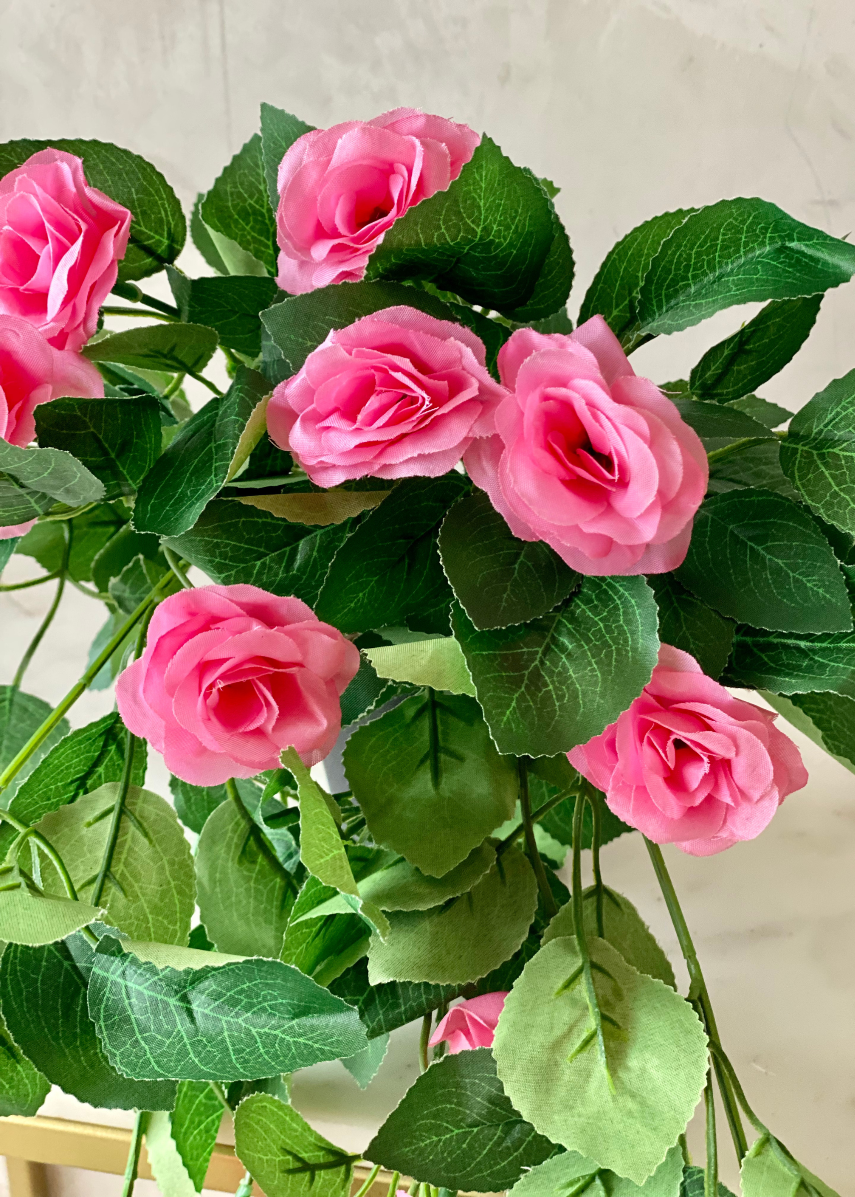 Artificial Trailing Rose Vine Plant - Pink