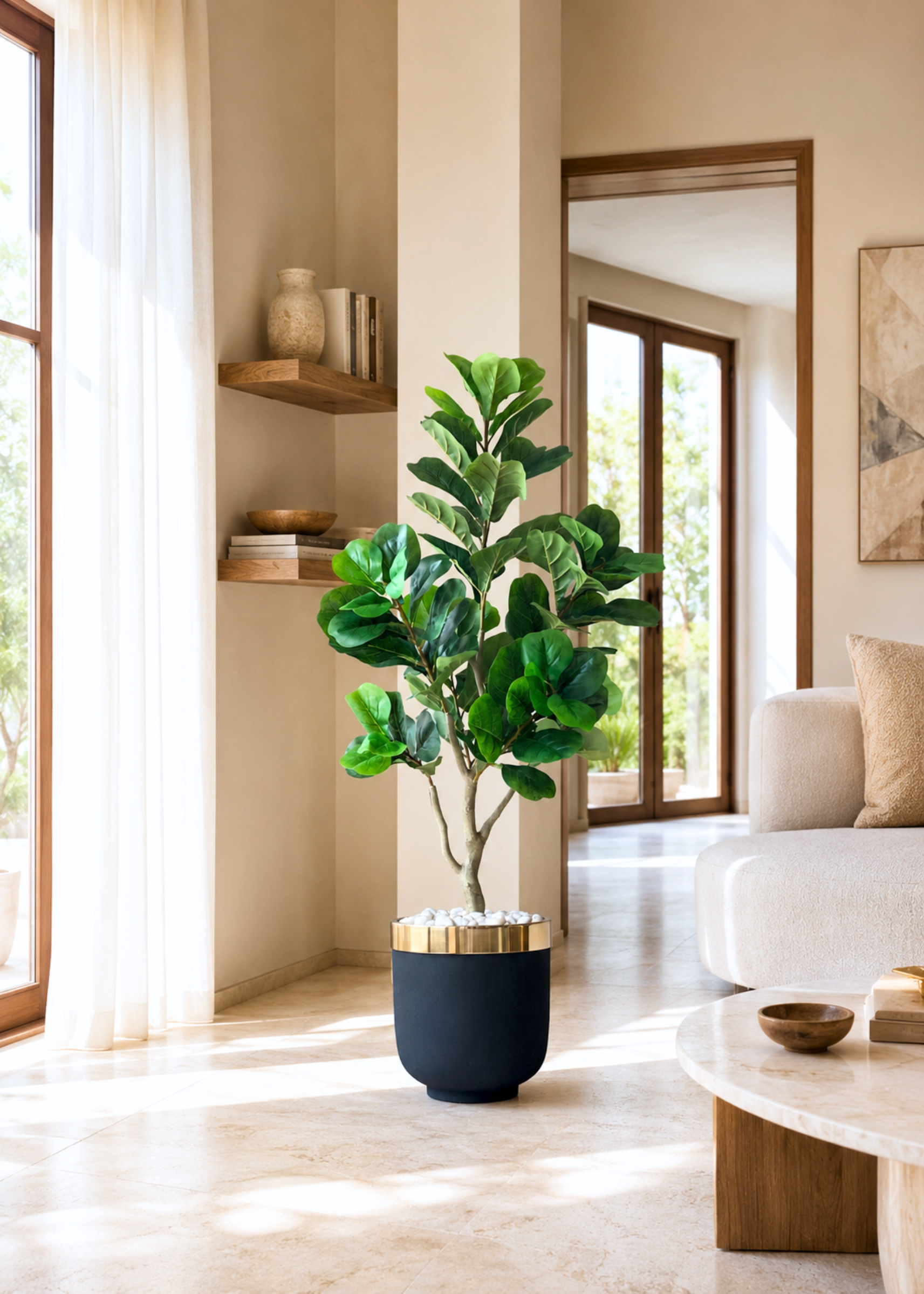 Artificial Serene Fiddle Plant - 4.5 Feet