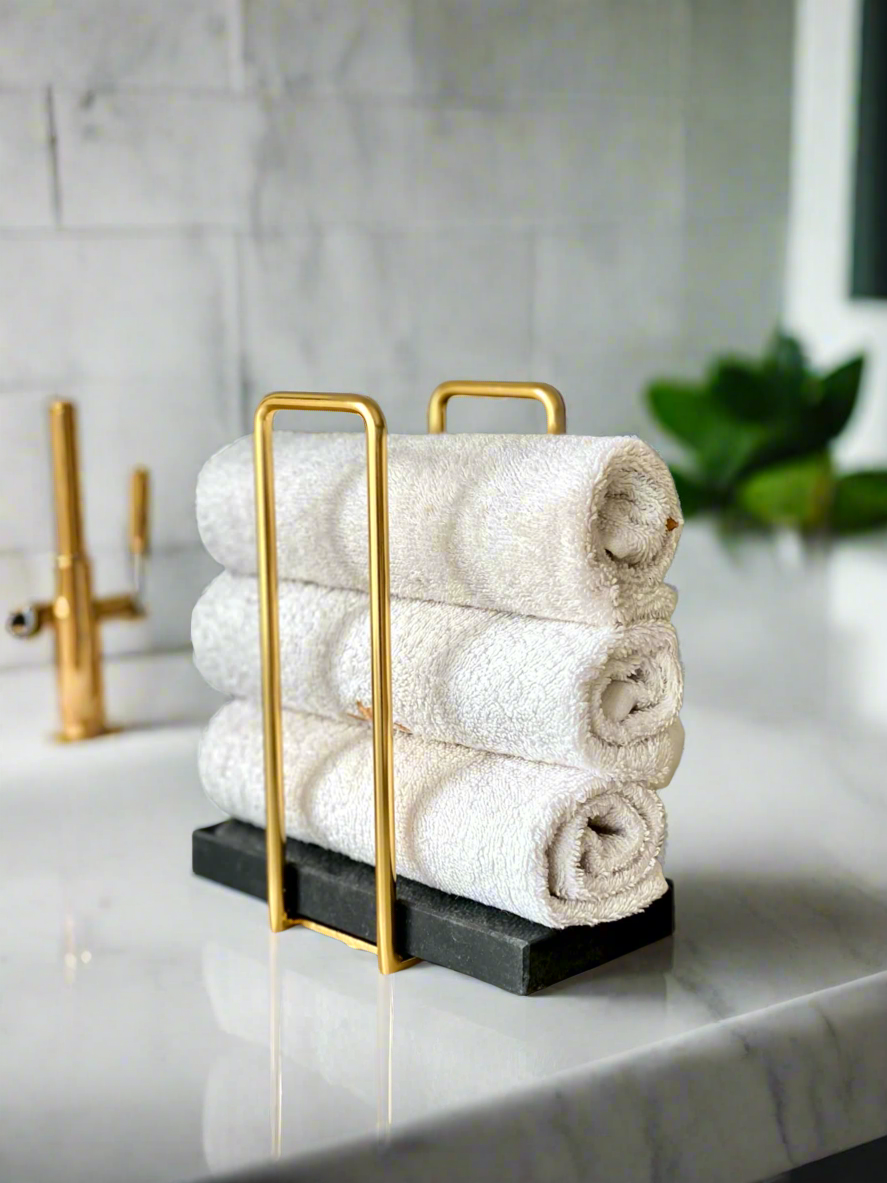 Imperial Napkin Holder - Black & Gold
