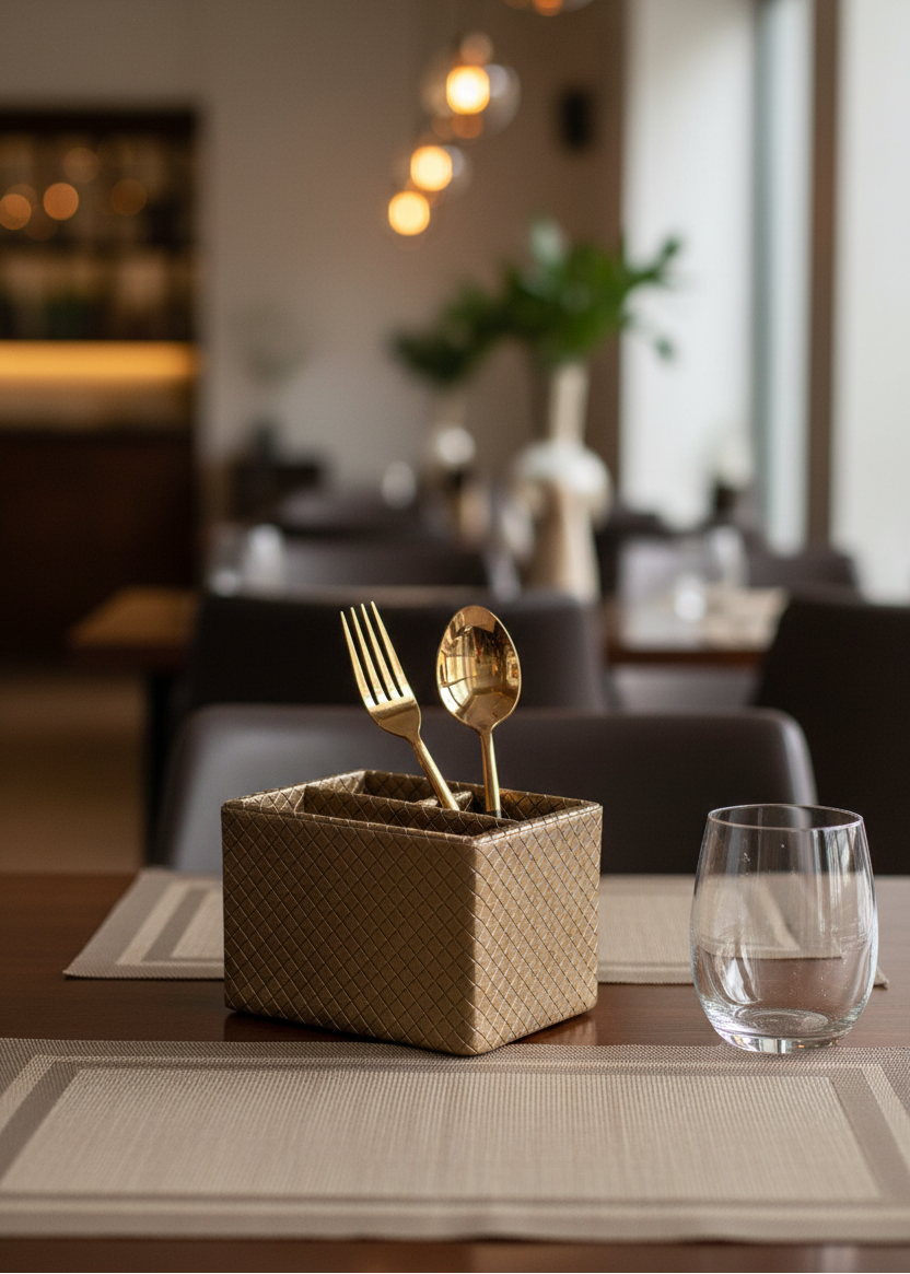 Braided Brown Cutlery Holder