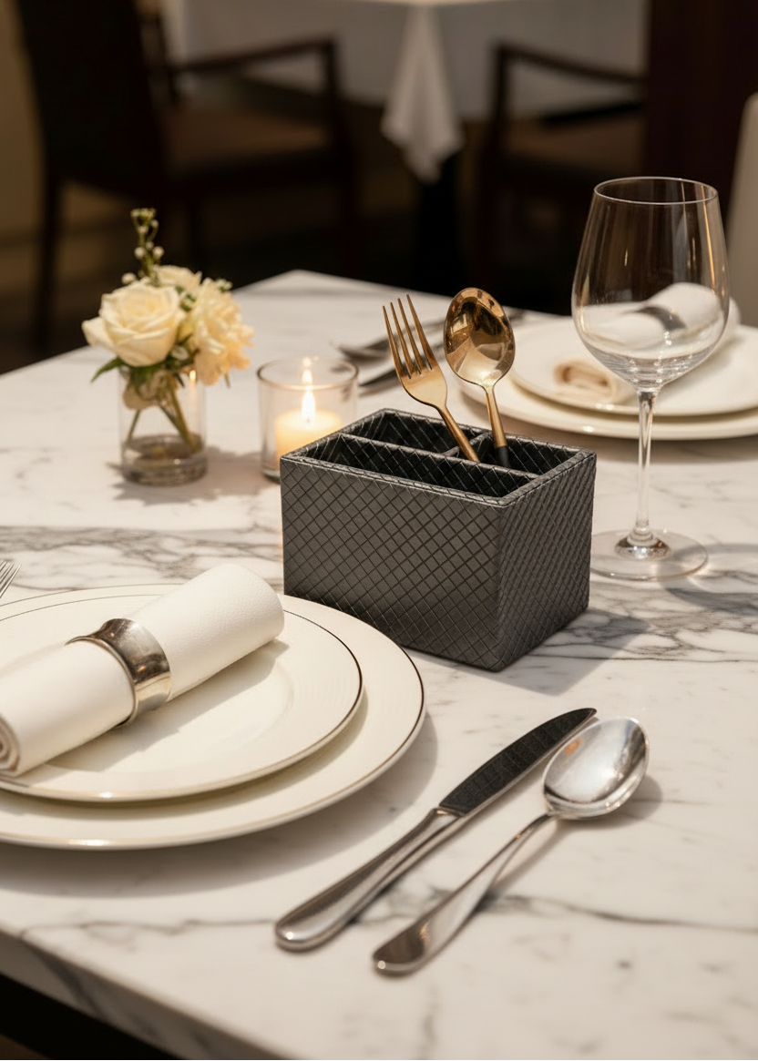 Braided Grey Cutlery Holder