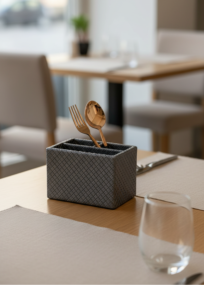 Braided Grey Cutlery Holder