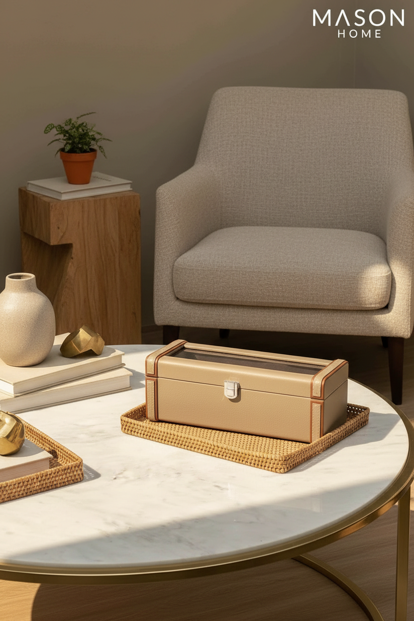 Naples Taupe Watch Box - 4 Slots