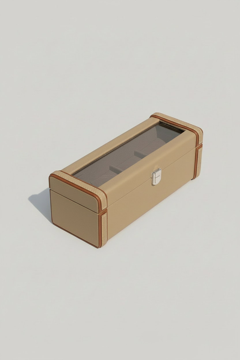 Naples Taupe Watch Box - 4 Slots