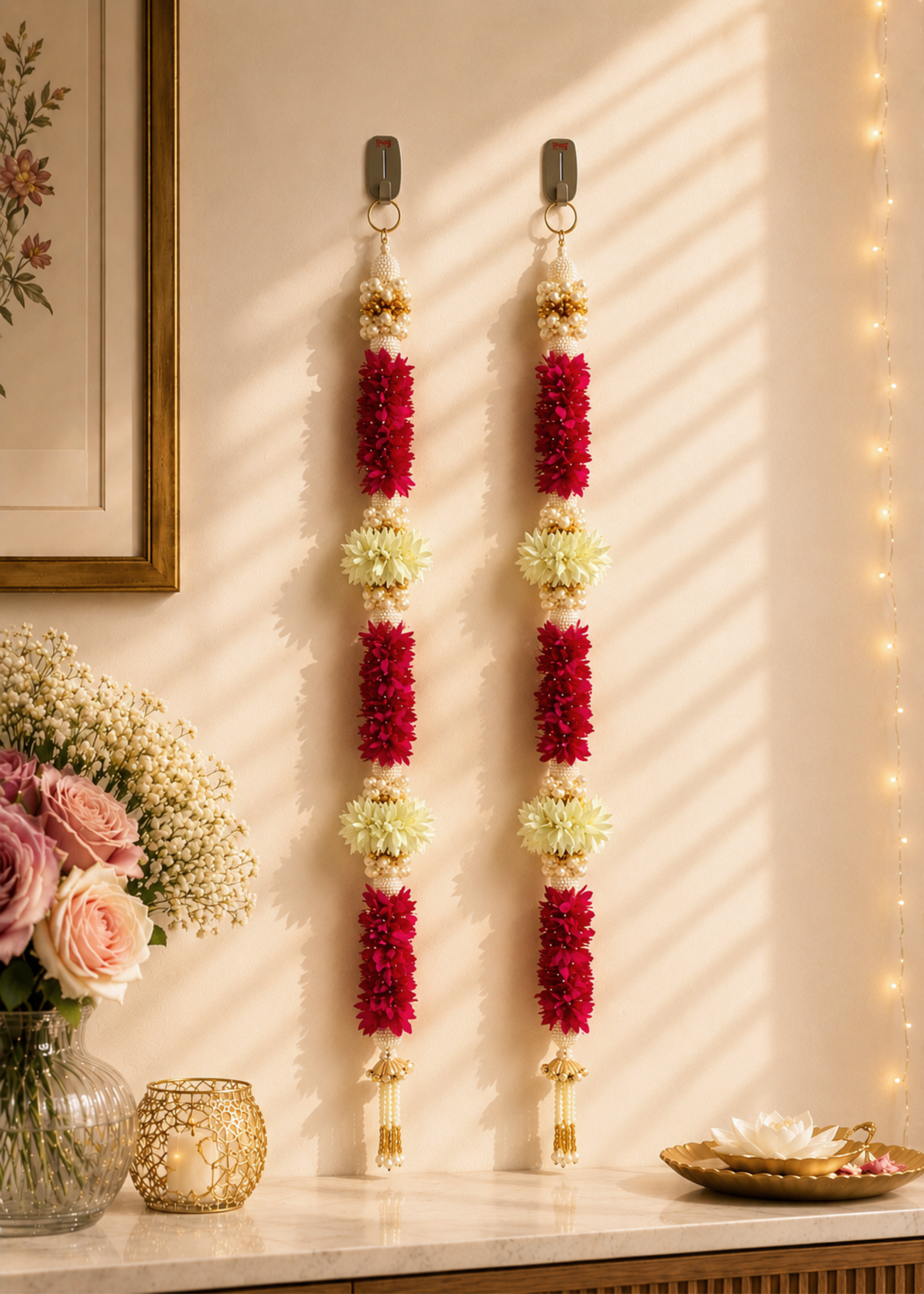 Gulmohar Floral Hanging Garland - Set of 2