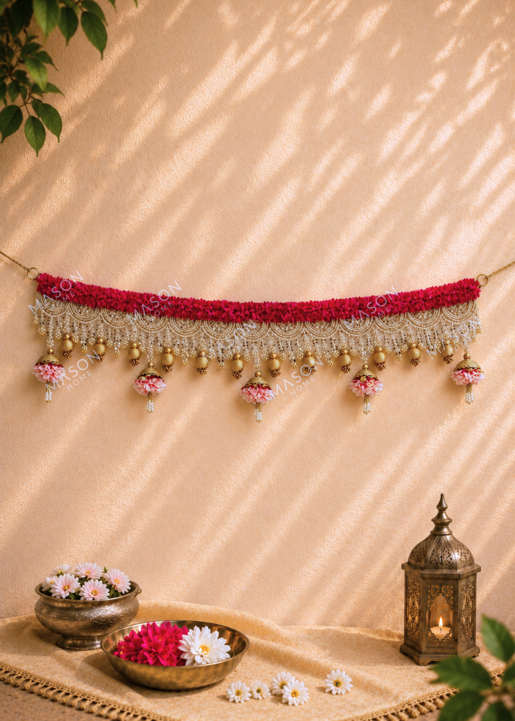 Festive Gulmohar Pearl Toran