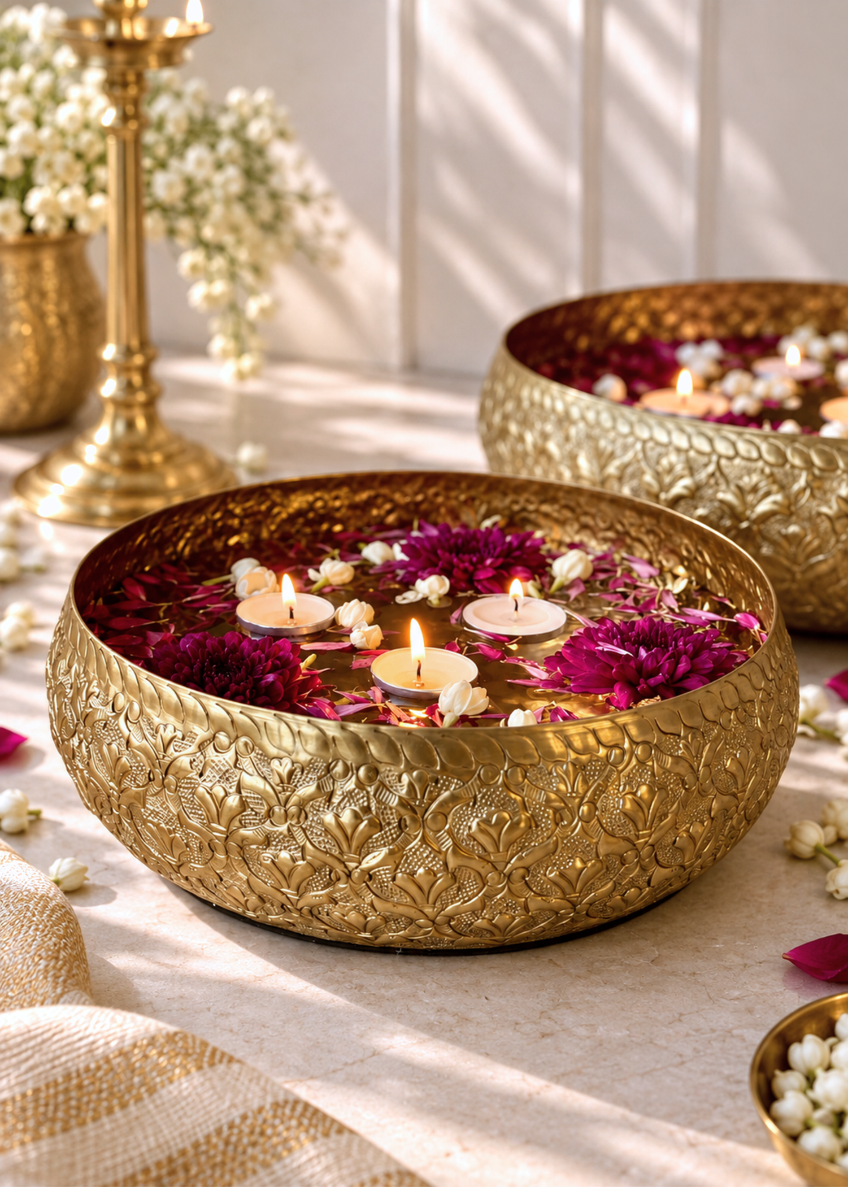 Noor Gold Urli - Medium