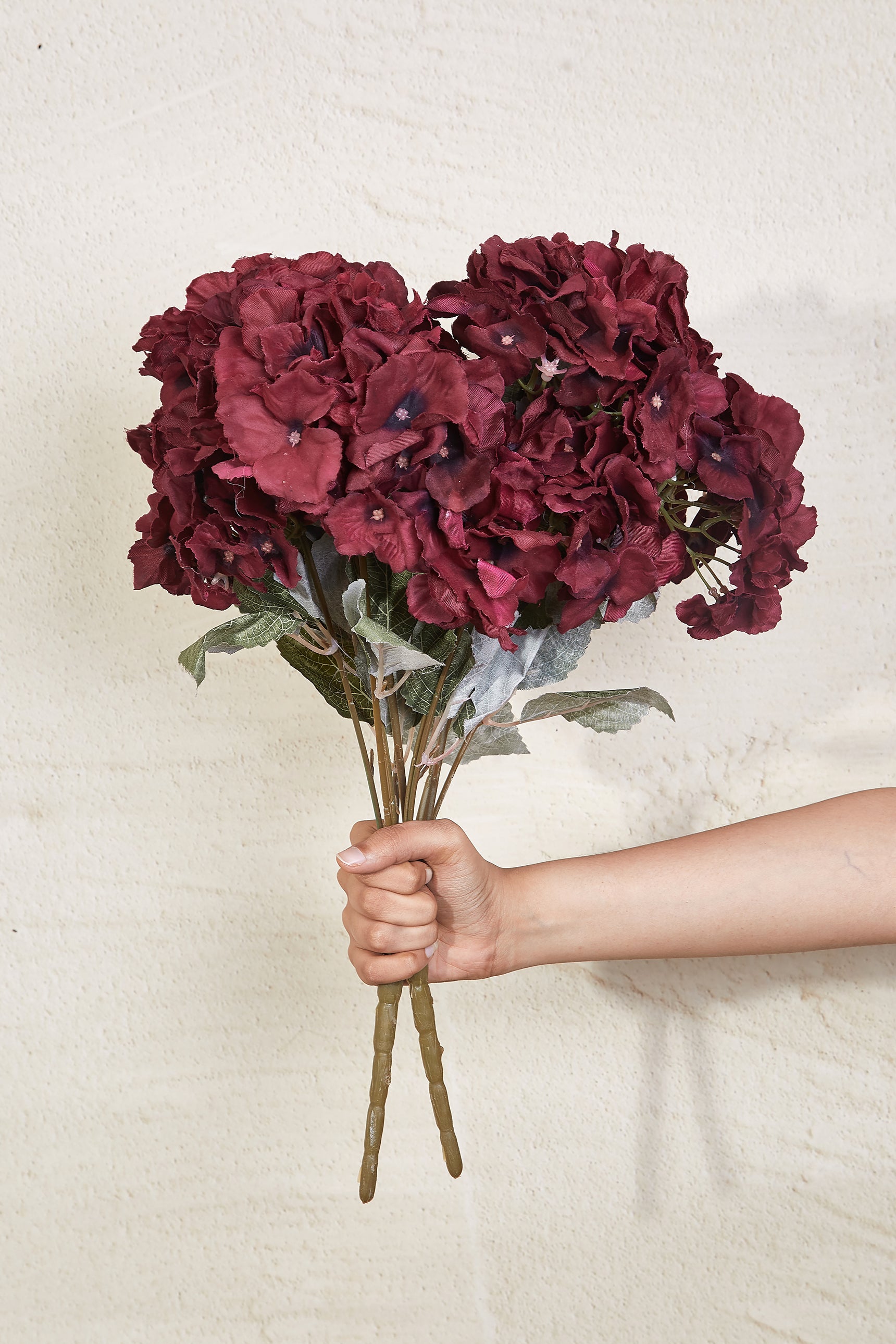 Artificial Purple Hydrangea Bunch - Set Of 2