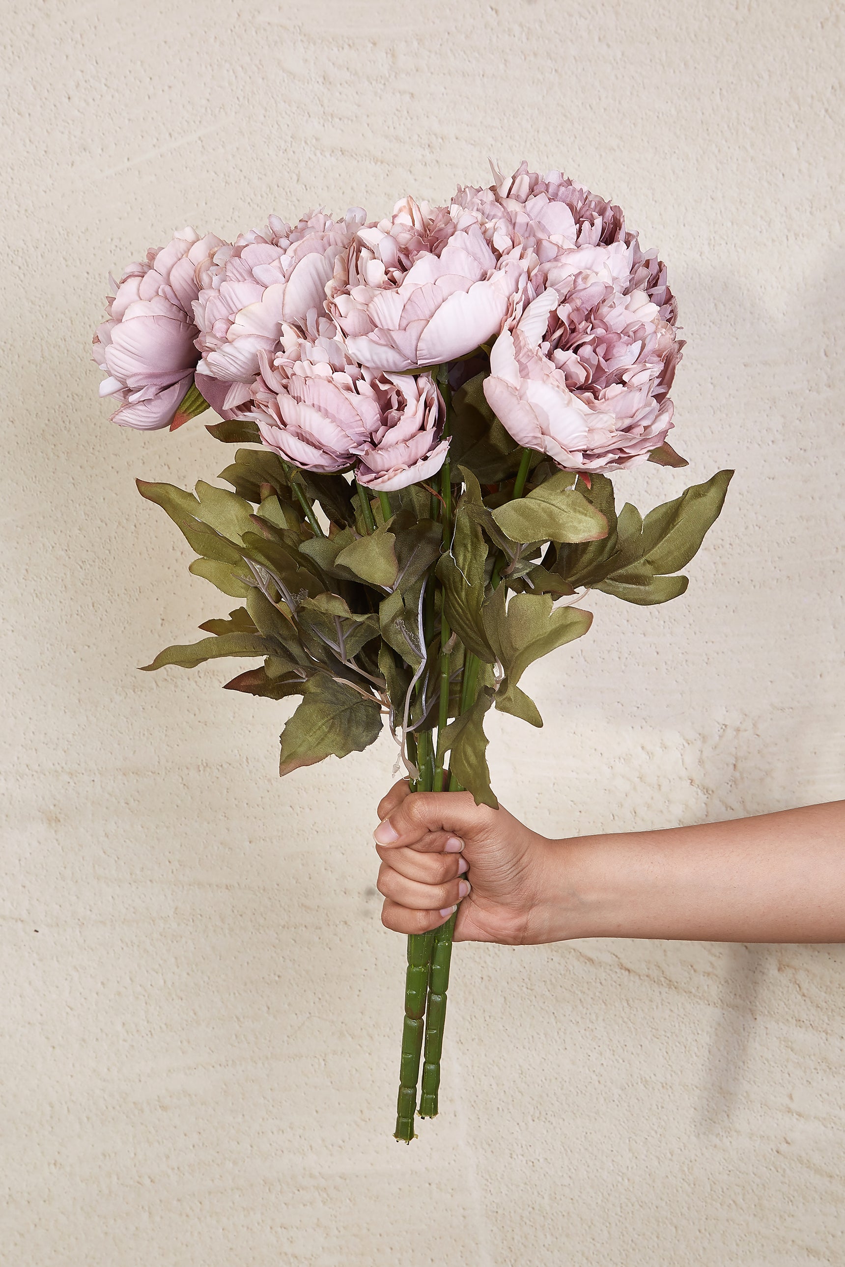 Artificial Mauve Peony Bunch - Set Of 2