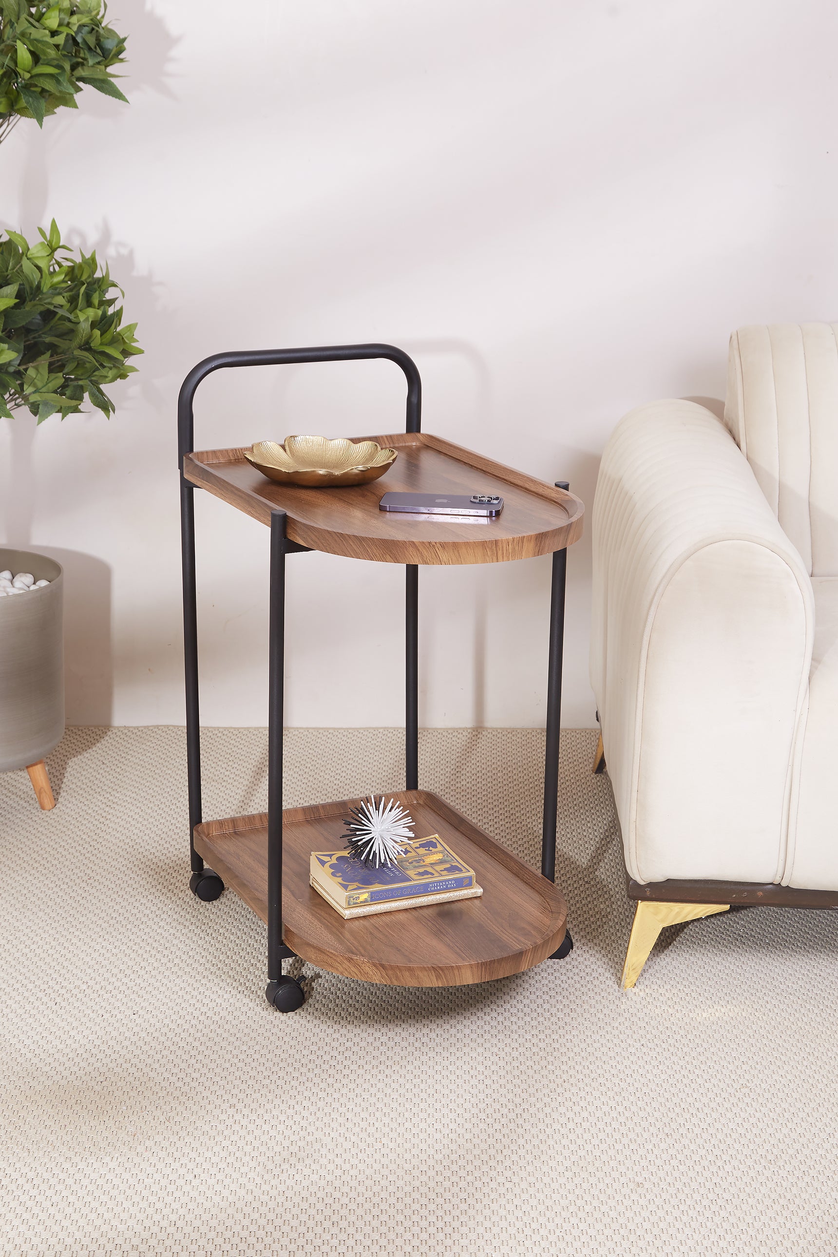 Seoul Wooden 2-Tier Trolley