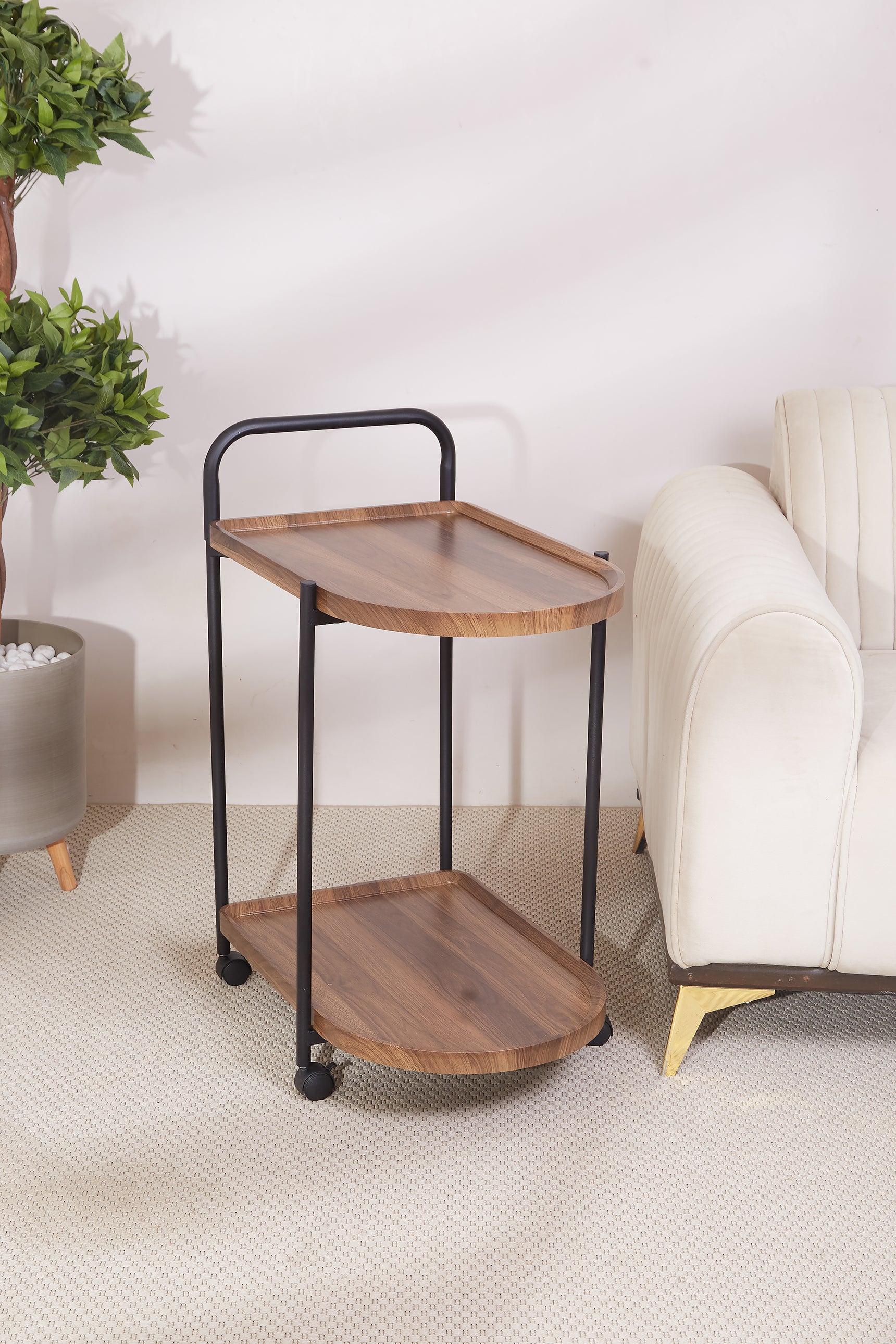 Seoul Wooden 2-Tier Trolley