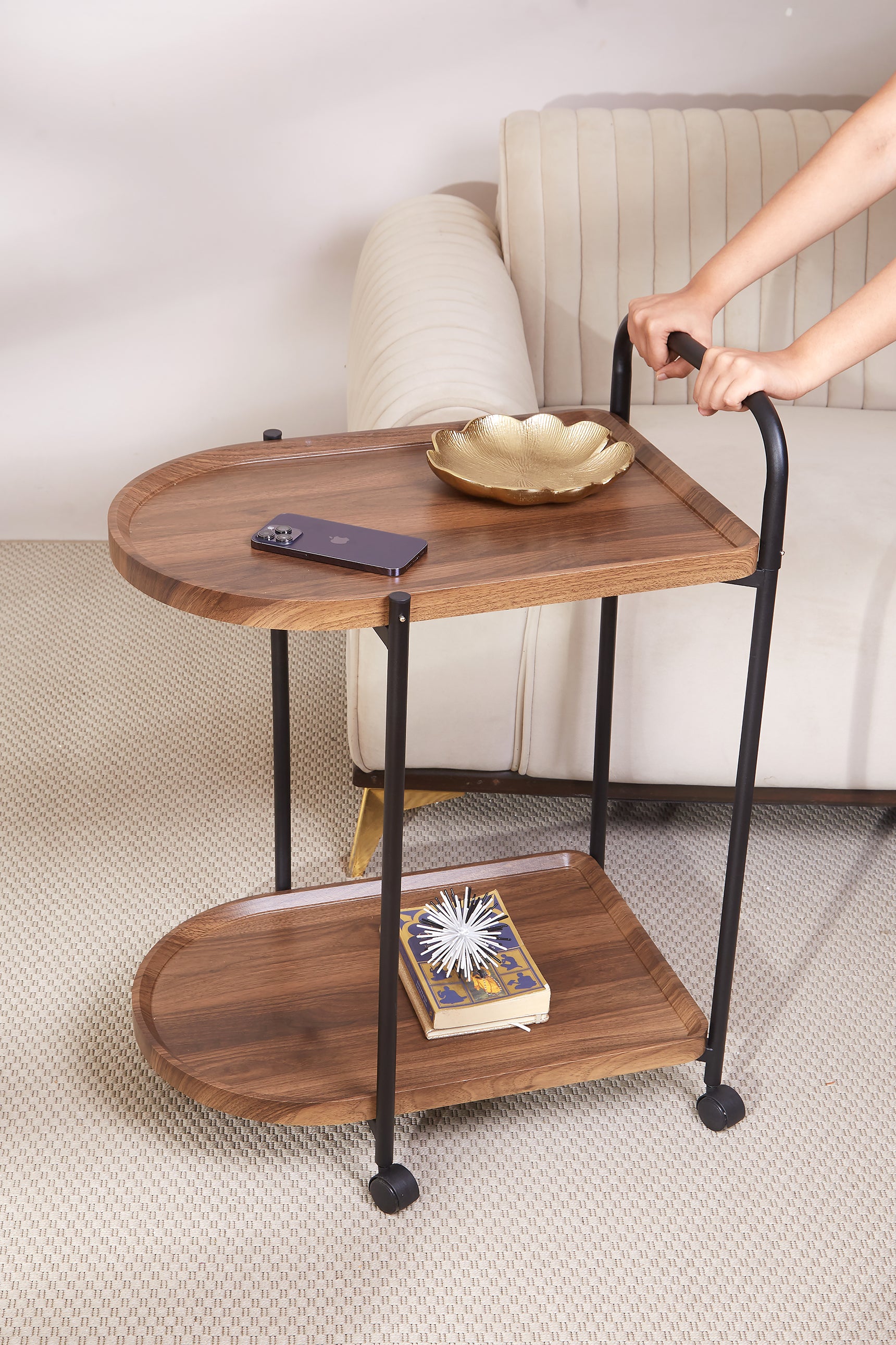 Seoul Wooden 2-Tier Trolley