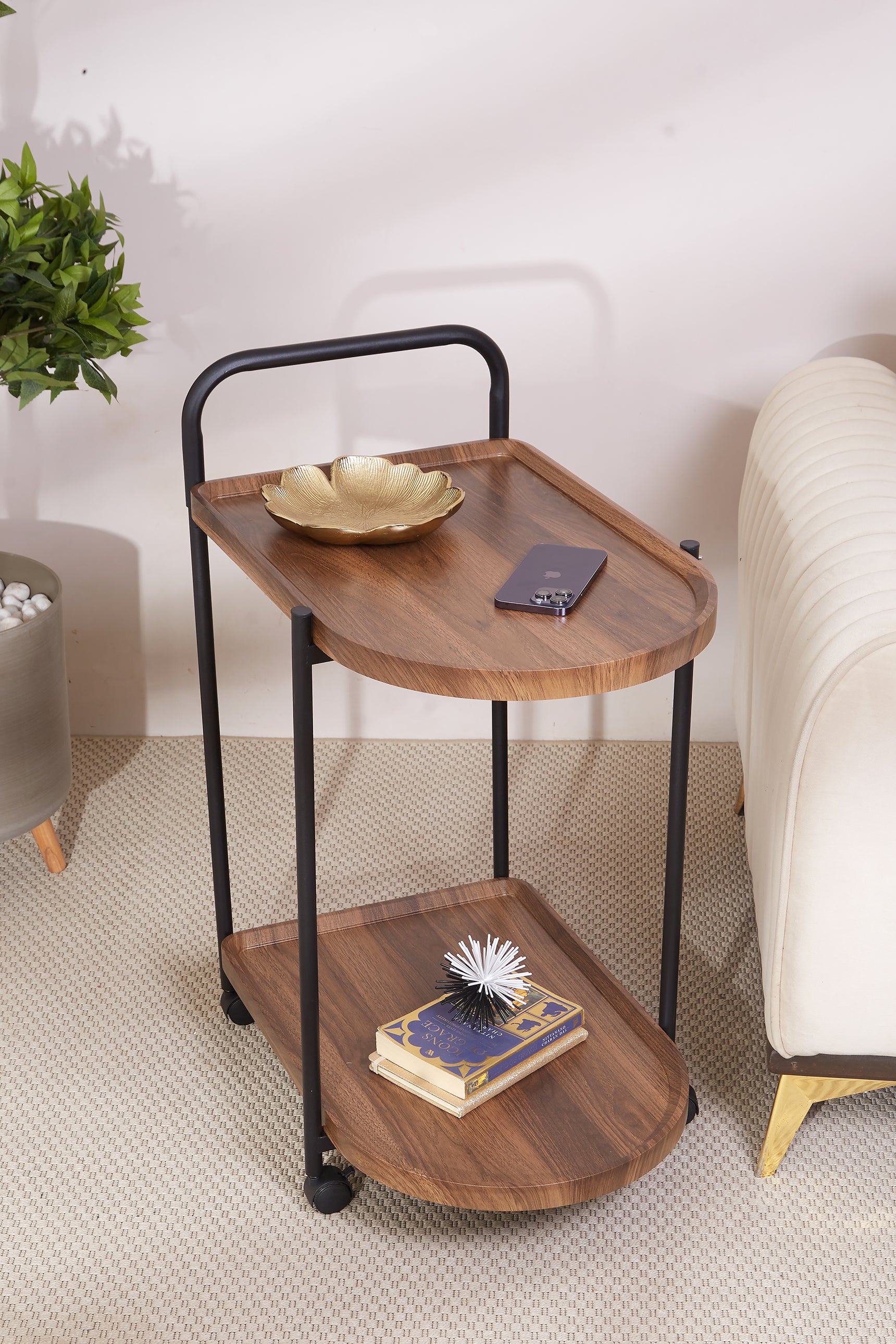 Seoul Wooden 2-Tier Trolley
