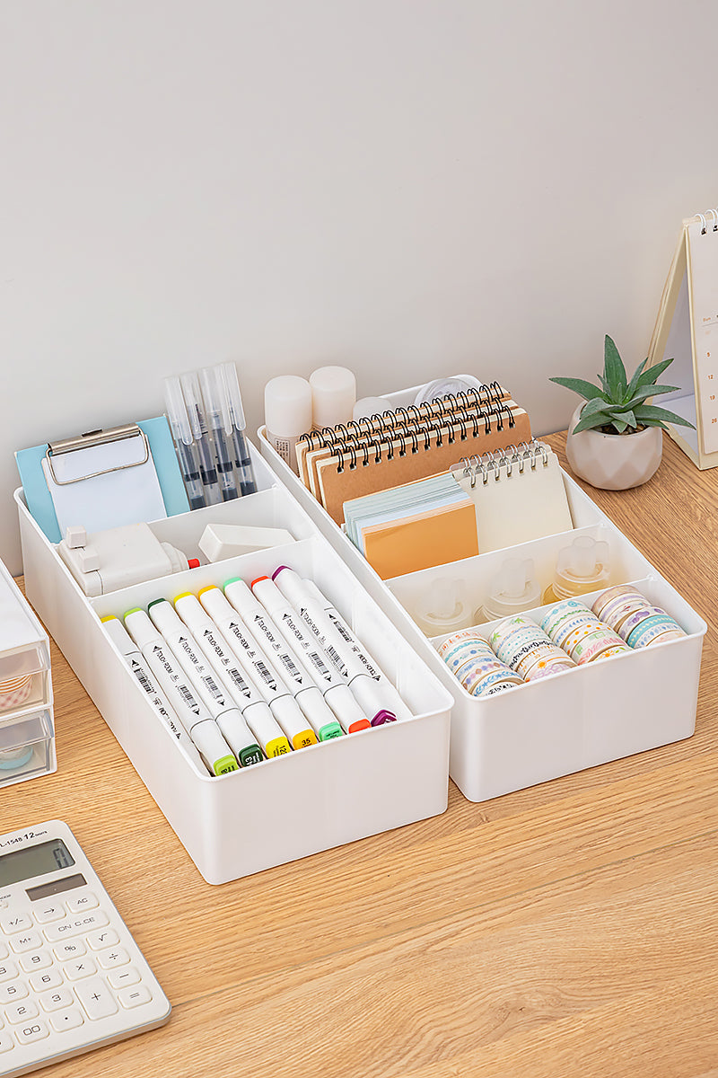 Large Storage Tray With Divider (Set Of 2)