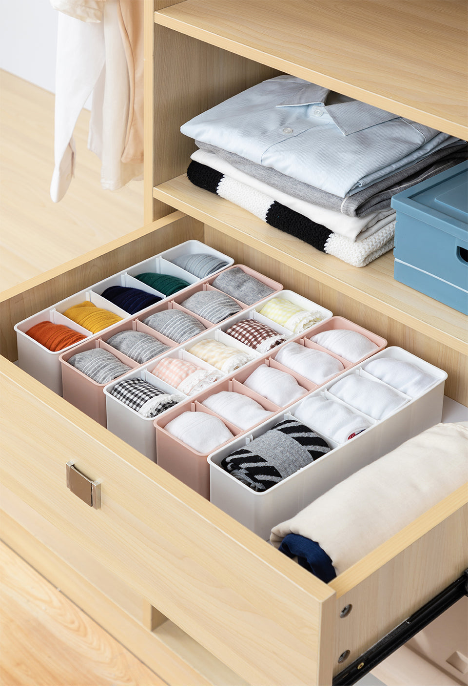 Small Storage Tray With Divider (Set of 3)