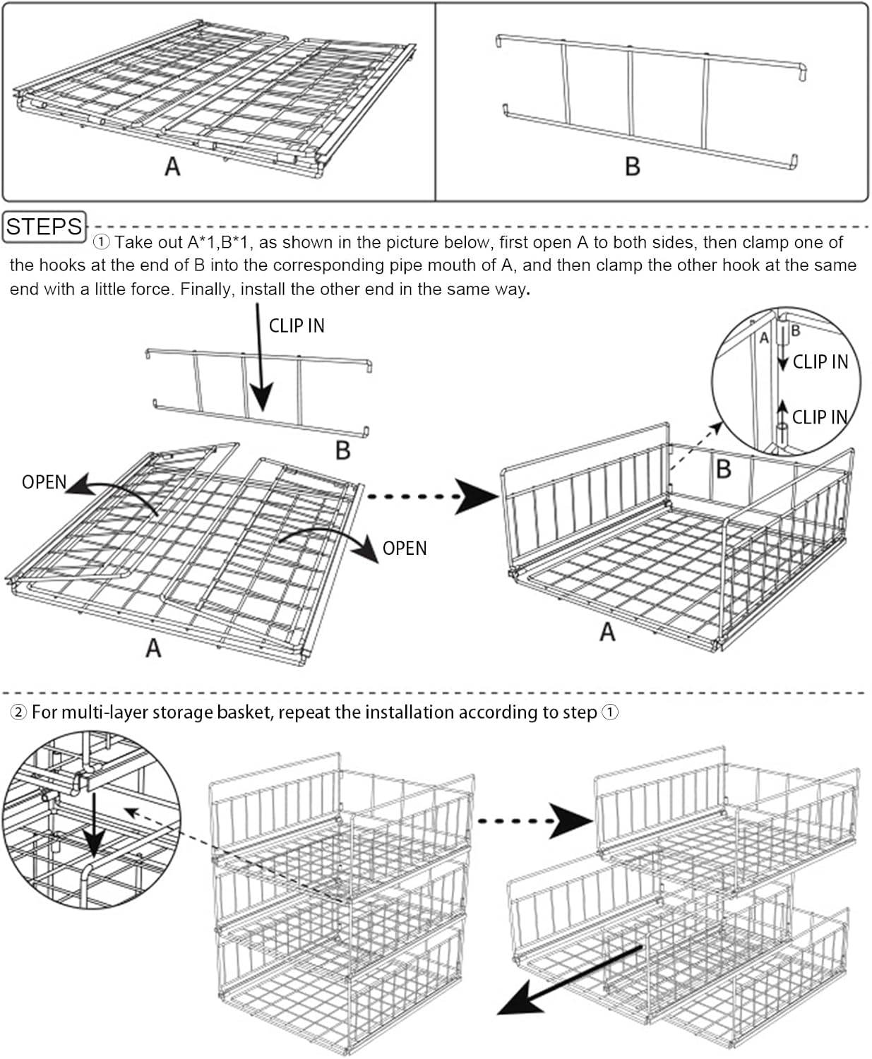 Wardrobe Stackable Rack (2 -Tier)