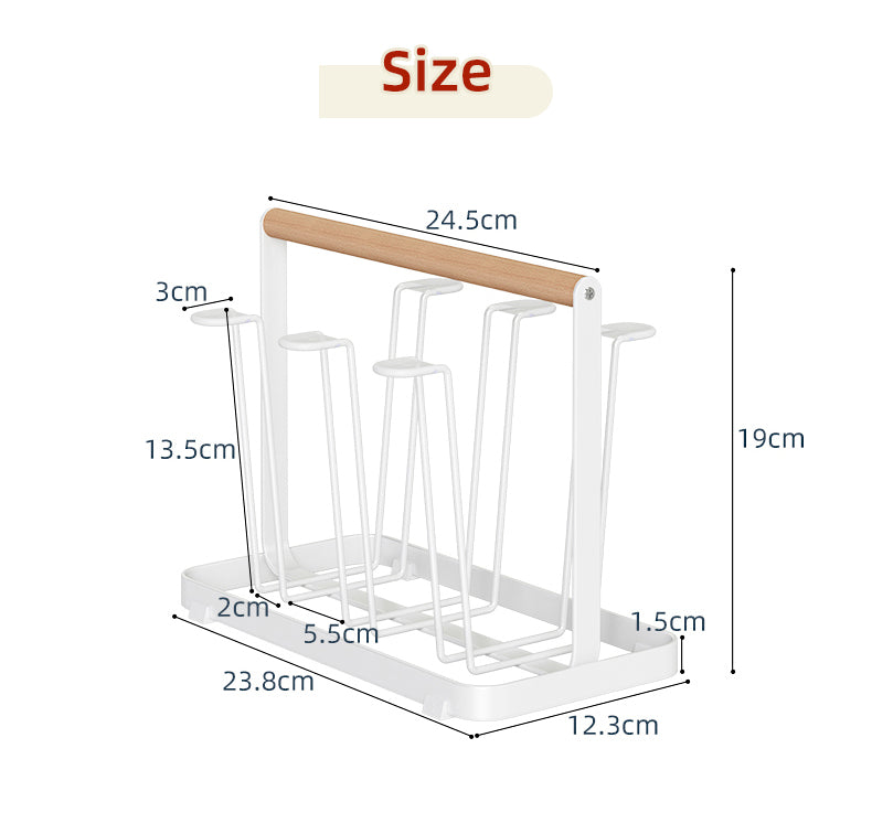 Wooden Handle Glass Holder with Tray