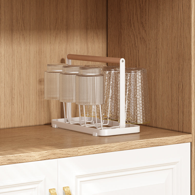 Wooden Handle Glass Holder with Tray