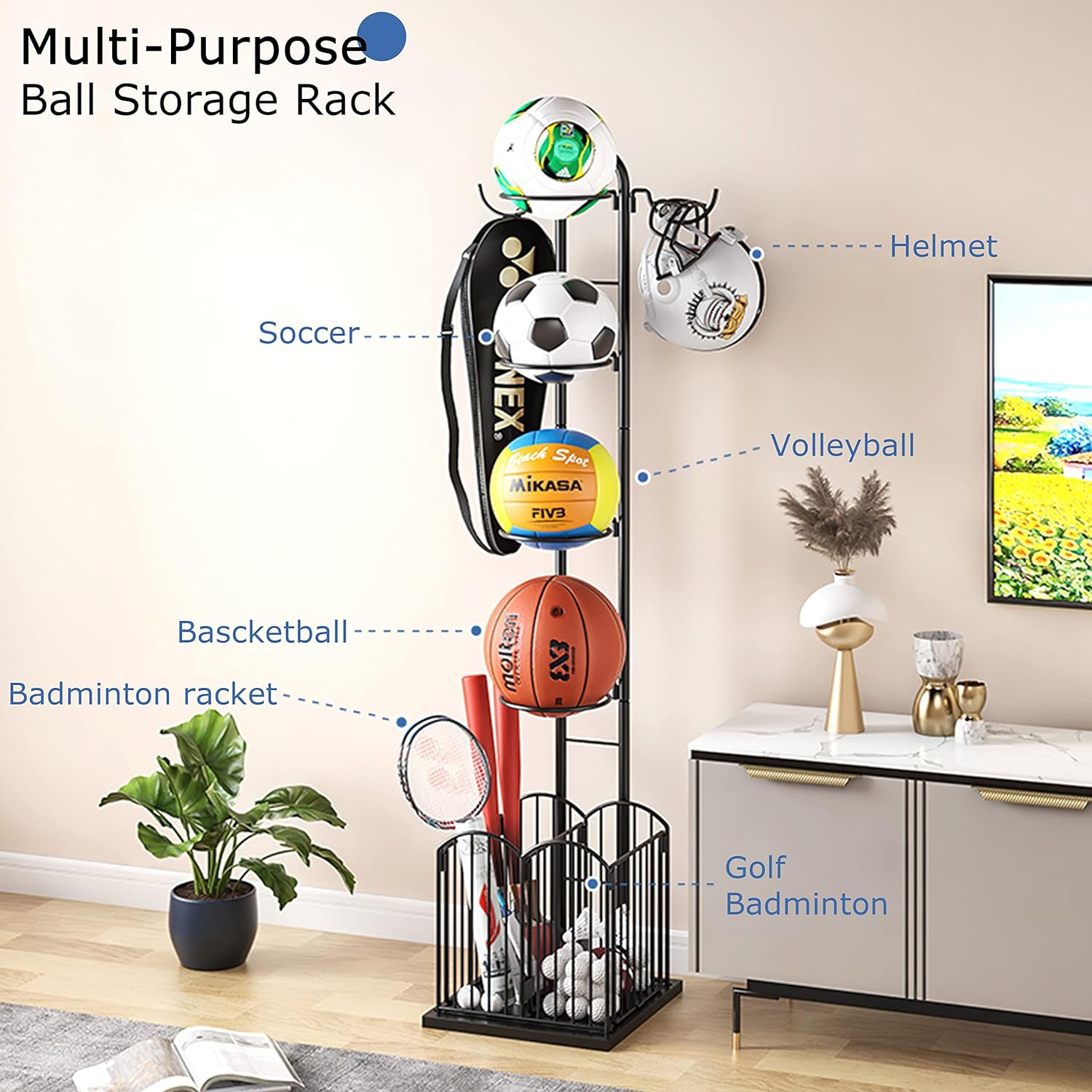Sports Ball & Equipments Organizer