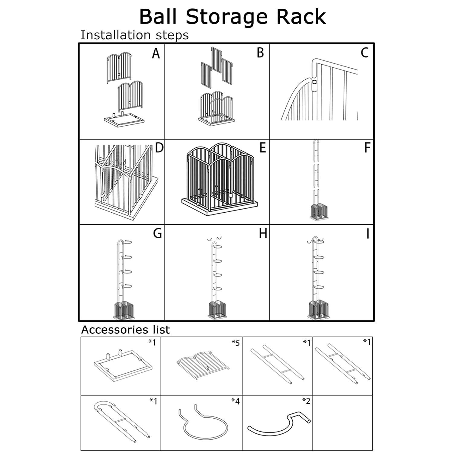 Sports Ball & Equipments Organizer
