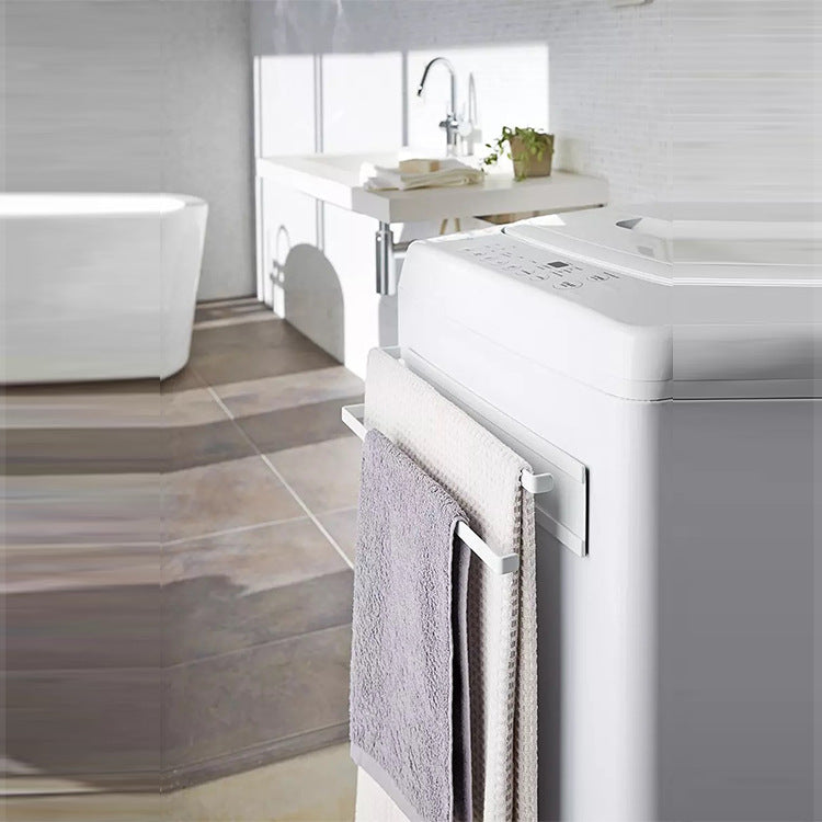 Magnetic Double Tissue + Towel Holder (White)