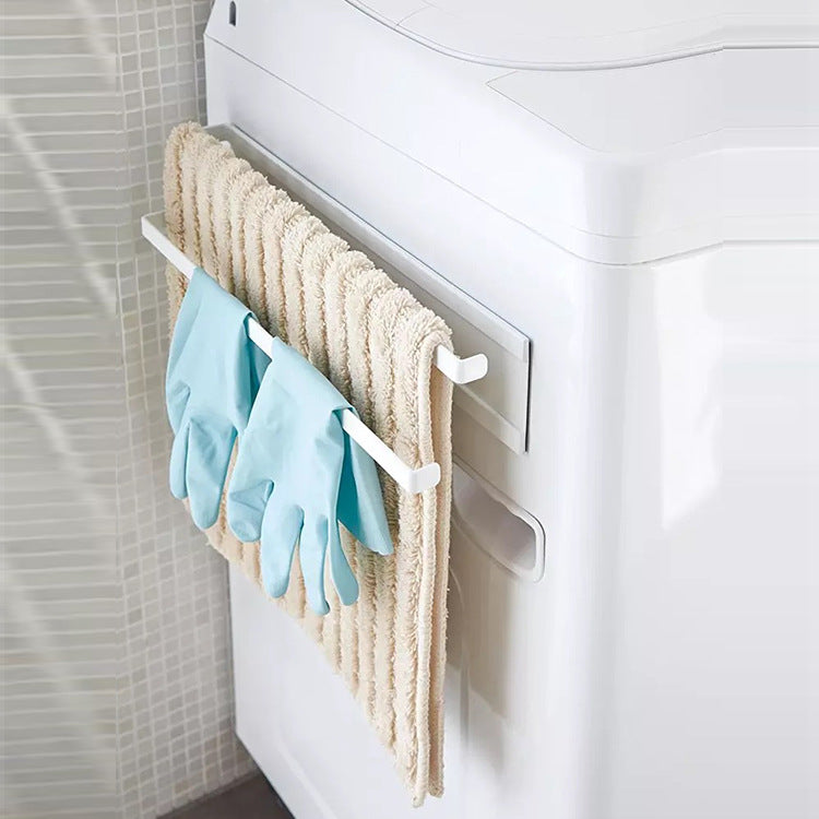 Magnetic Double Tissue + Towel Holder (White)