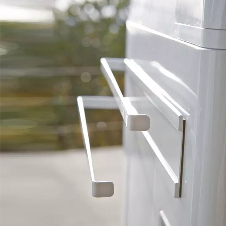 Magnetic Double Tissue + Towel Holder (White)