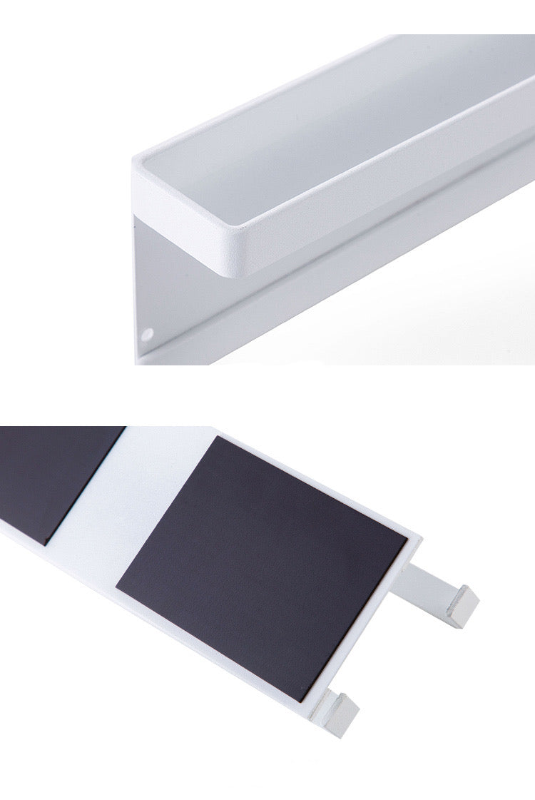 Magnetic Double Tissue + Towel Holder (White)