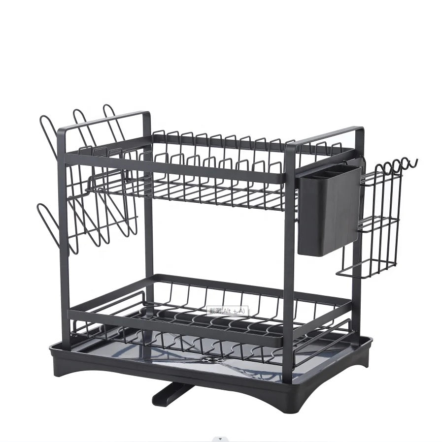 Dish Rack Two Layer - Black