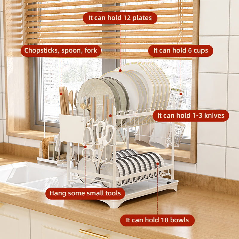 Dish Rack Two Layer - White