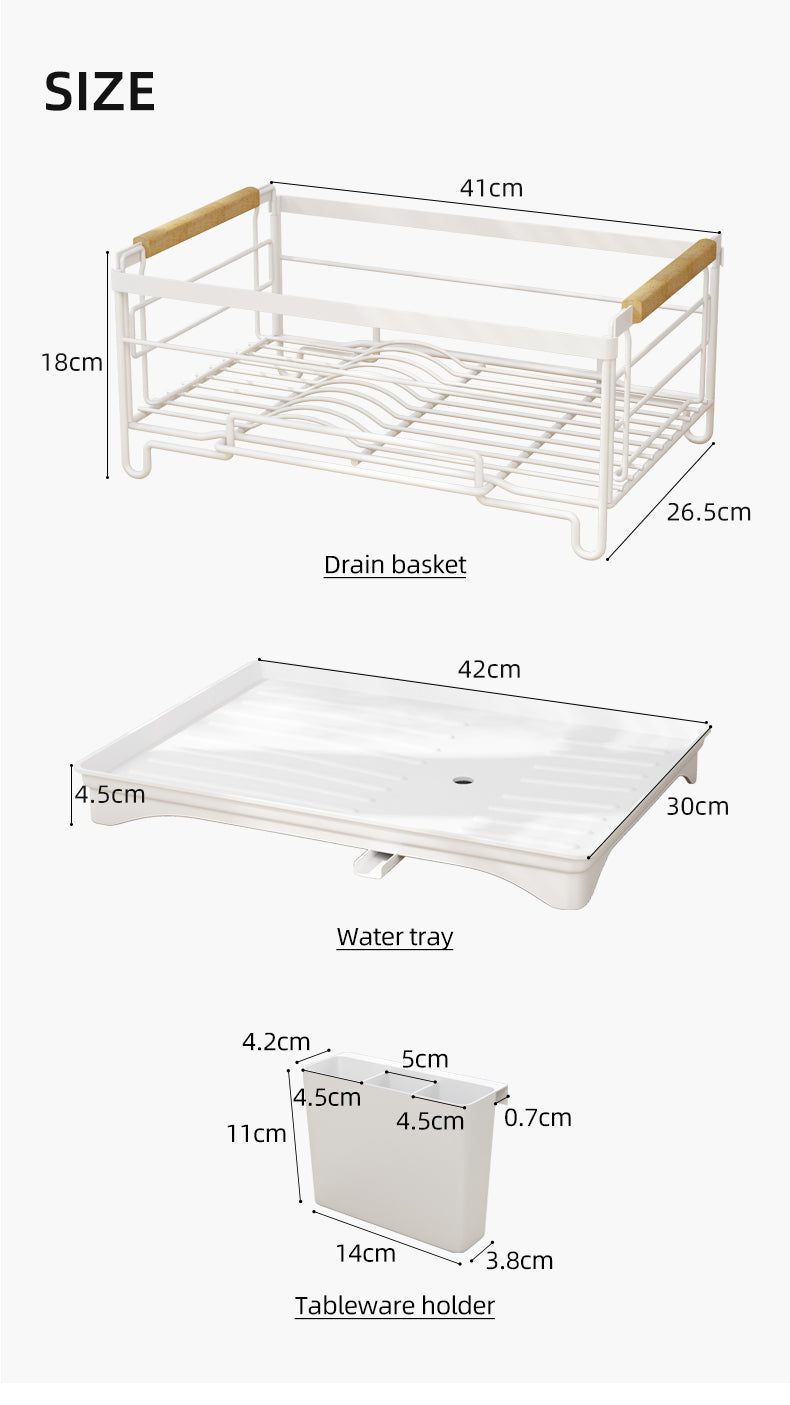 Dish Rack Single Layer - White