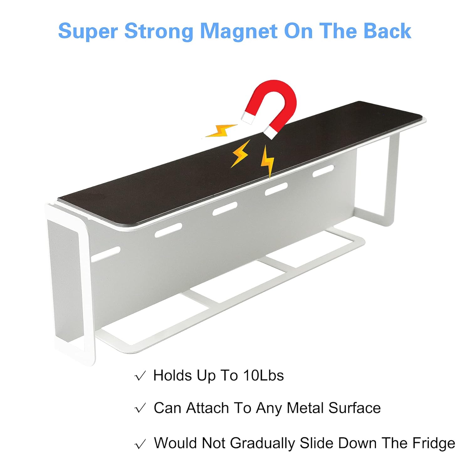 Magnetic Storage Shelf With Hooks