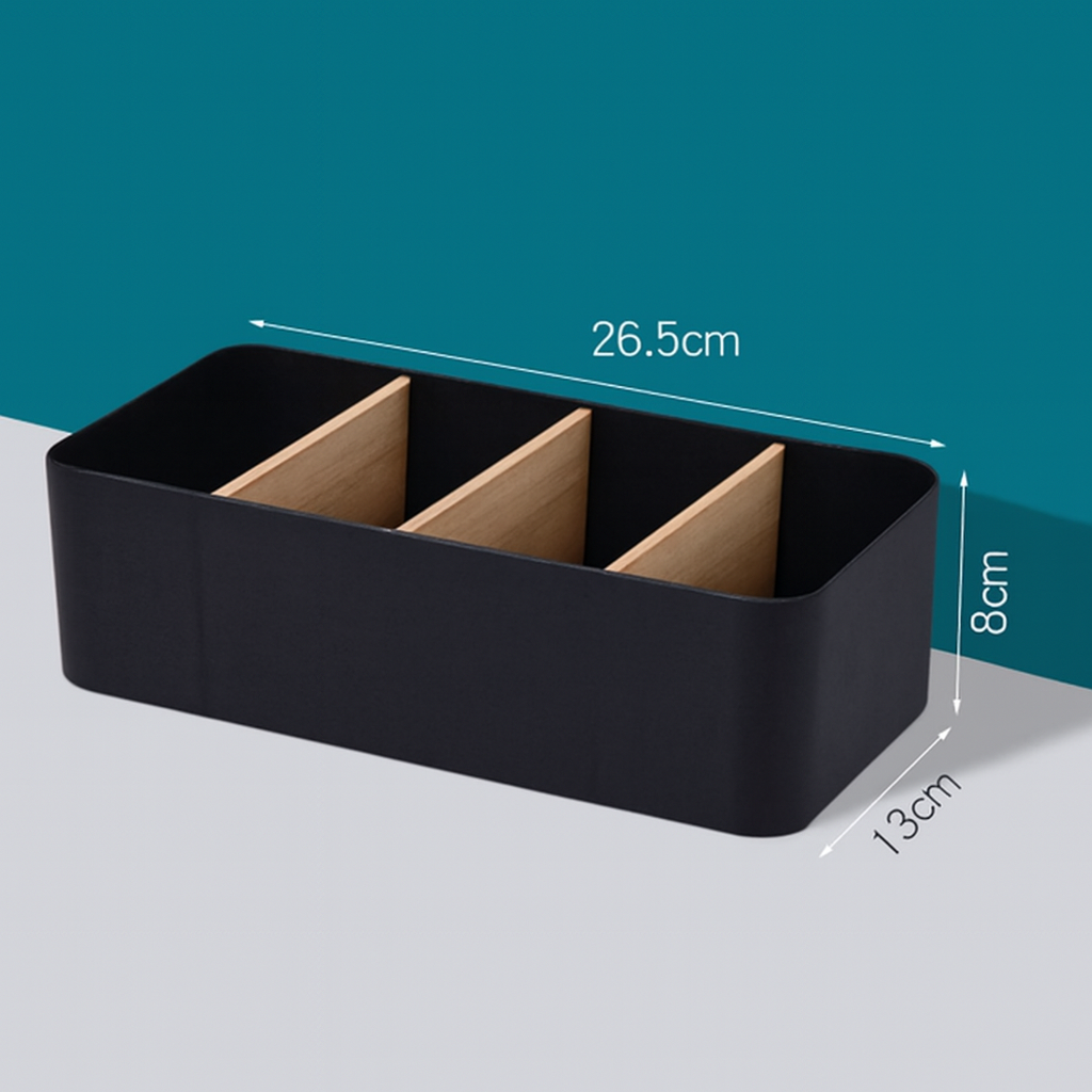 Multipurpose Drawer Organizer for Makeup & Socks - Black