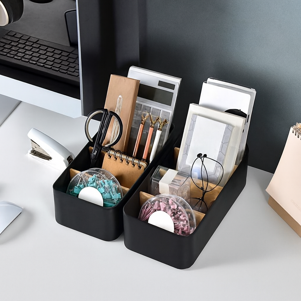 Multipurpose Drawer Organizer for Makeup & Socks - Black