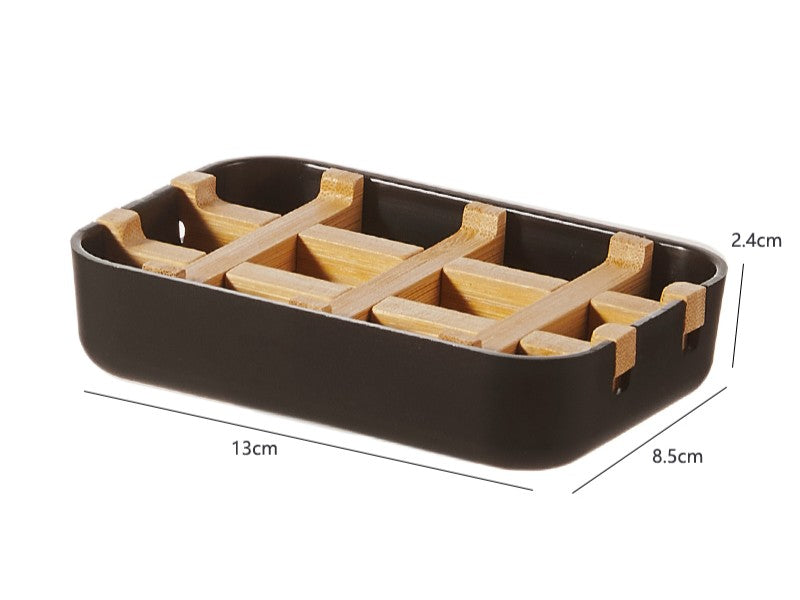 Soap Holder with Drain Tray - Black