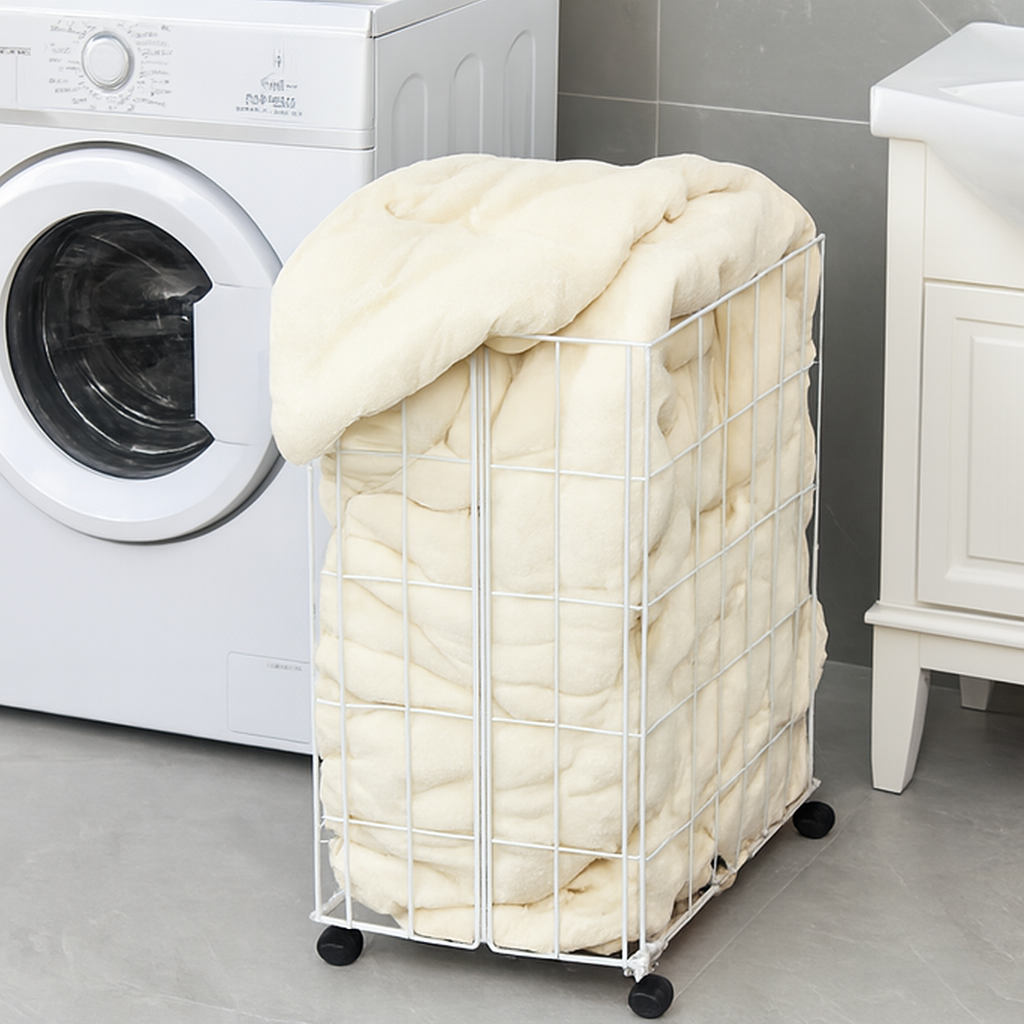 Foldable Laundry Basket - White