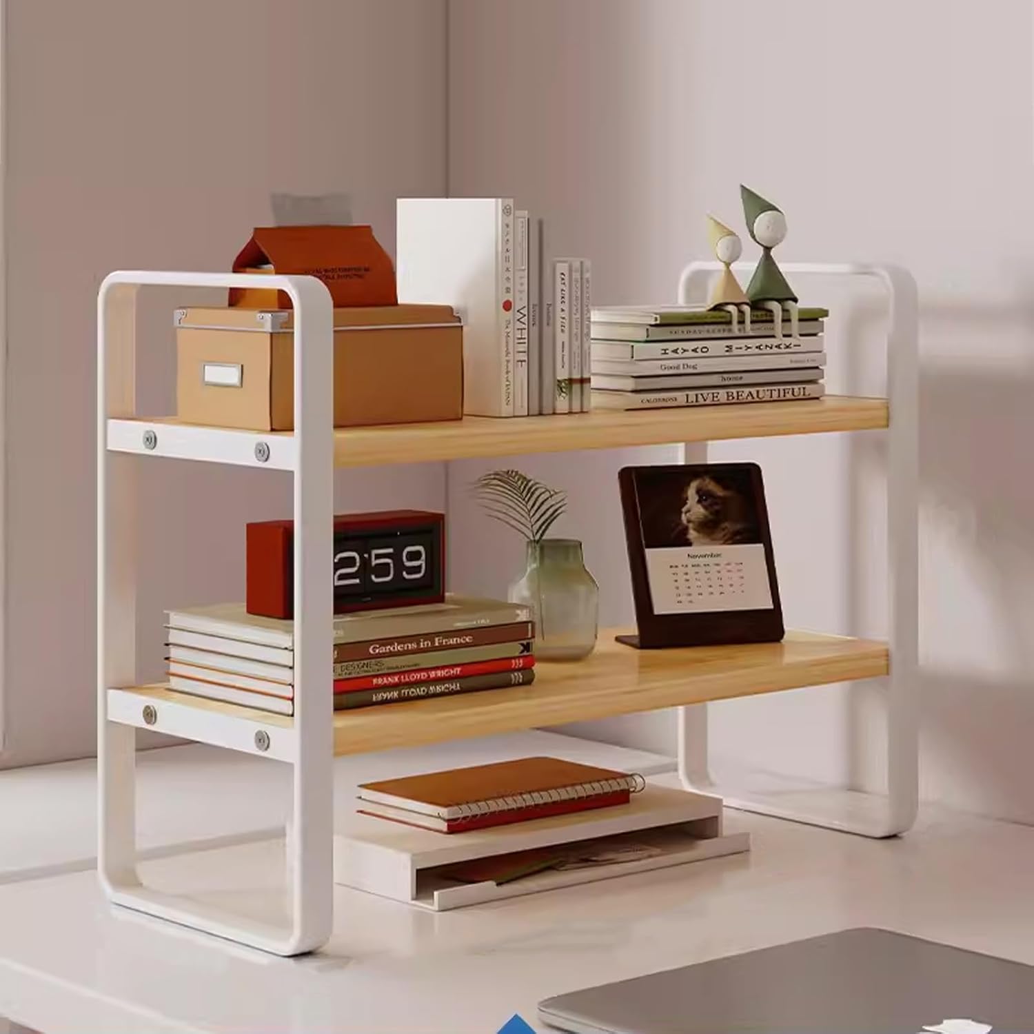 2‑Tier Storage Rack for Home Office