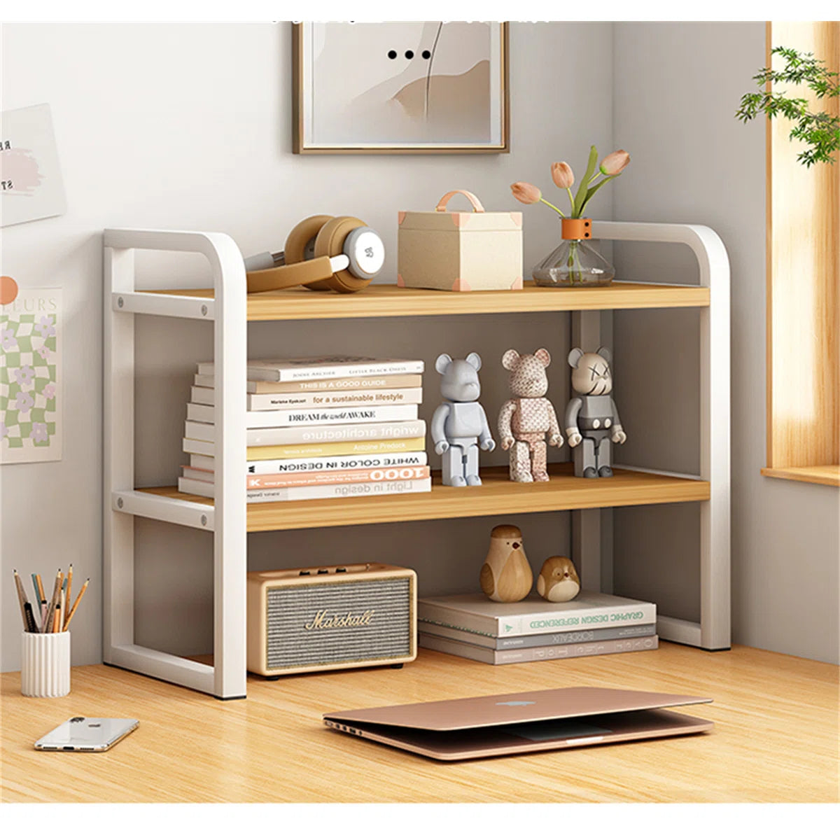 2‑Tier Storage Rack for Home Office