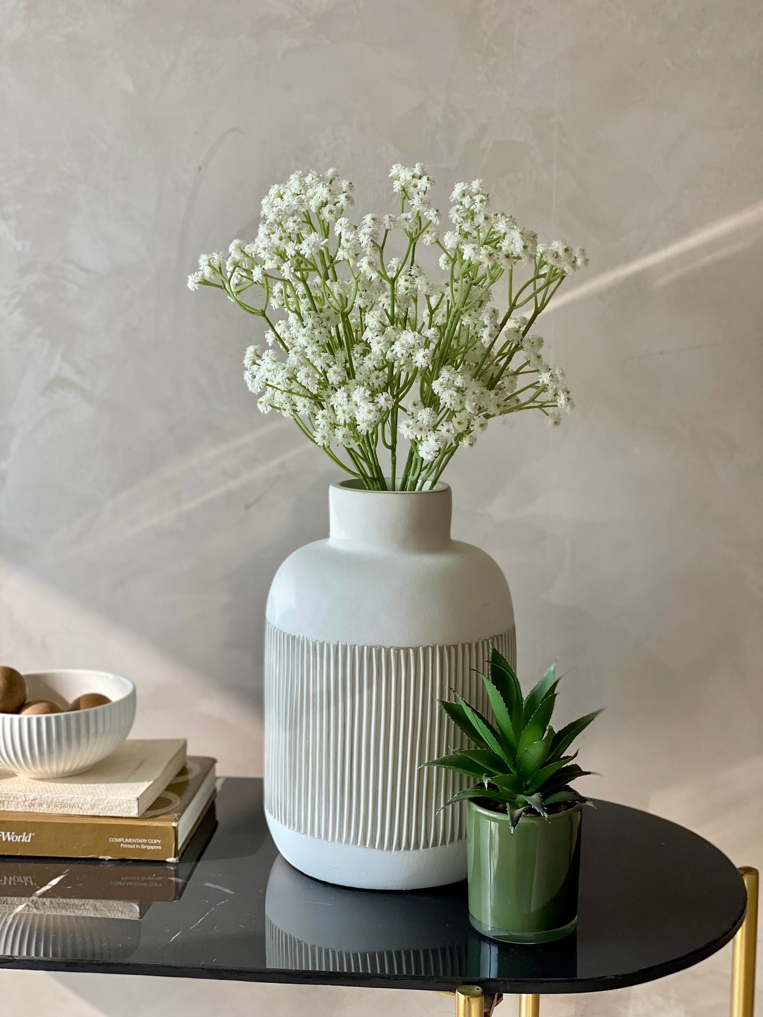 Artificial Babys Breath Bunch - Set of 2