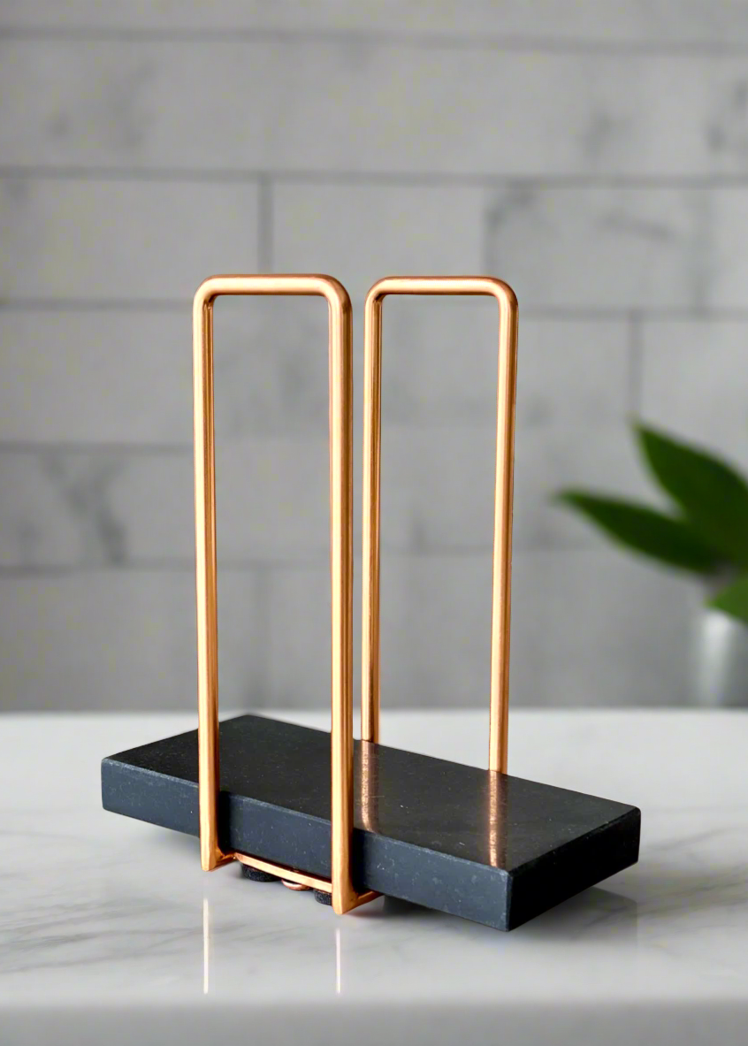 Imperial Napkin Holder - Black & Rose Gold