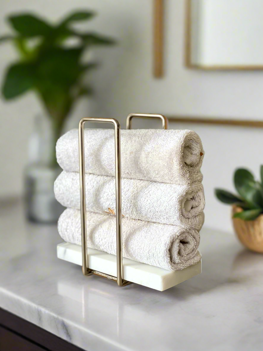 Imperial Napkin Holder - White & Silver