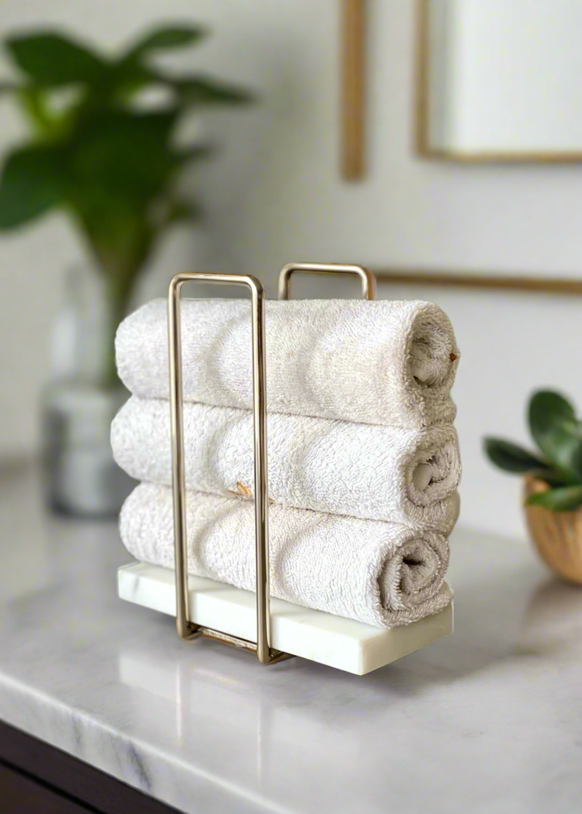 Imperial Napkin Holder - White & Silver