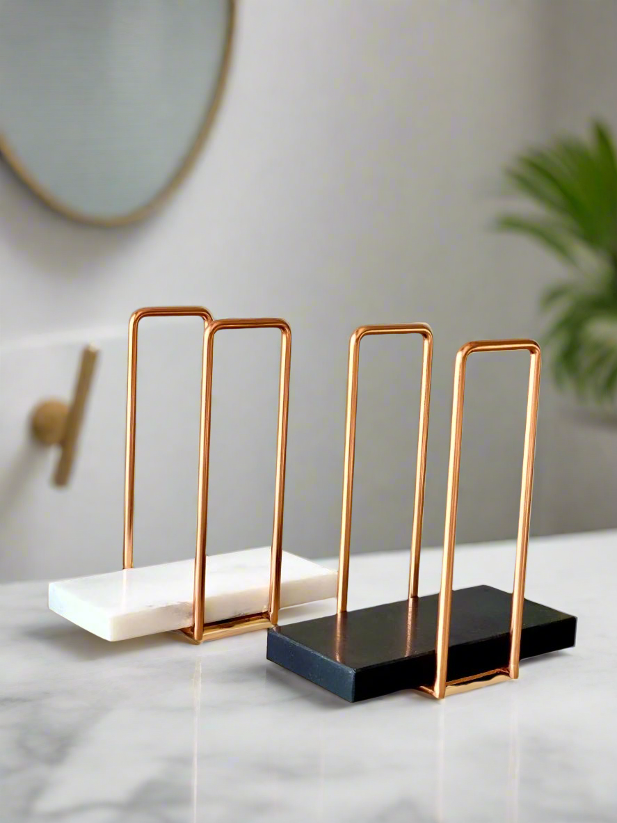Imperial Napkin Holder - White & Rose Gold