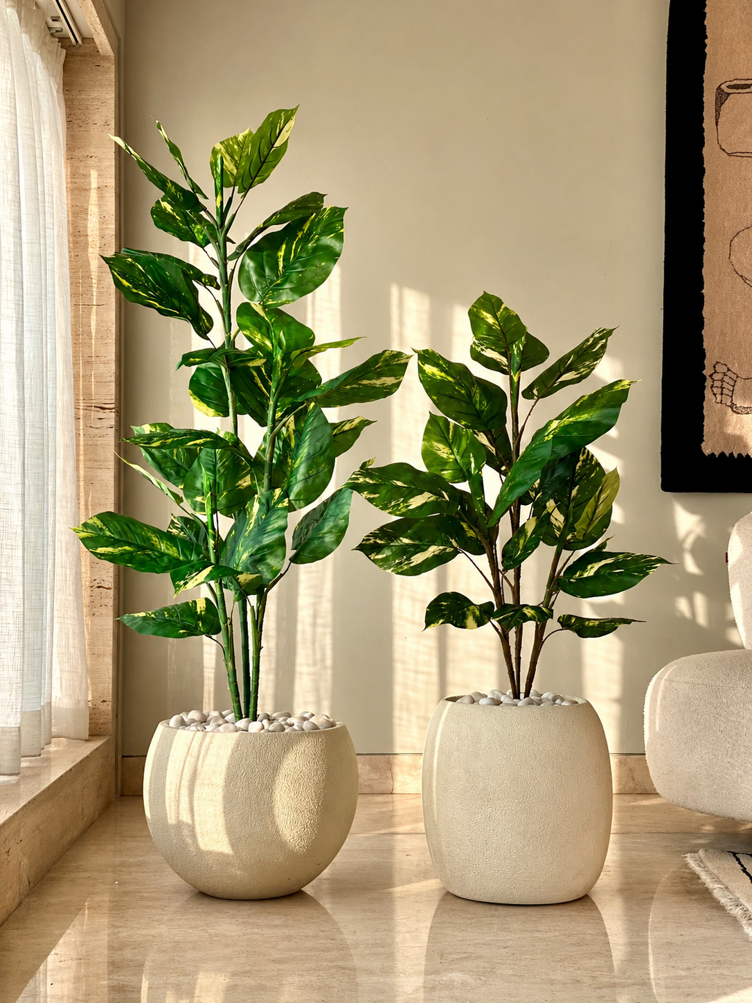 Artificial Variegated Pothos Plant - 5 Feet