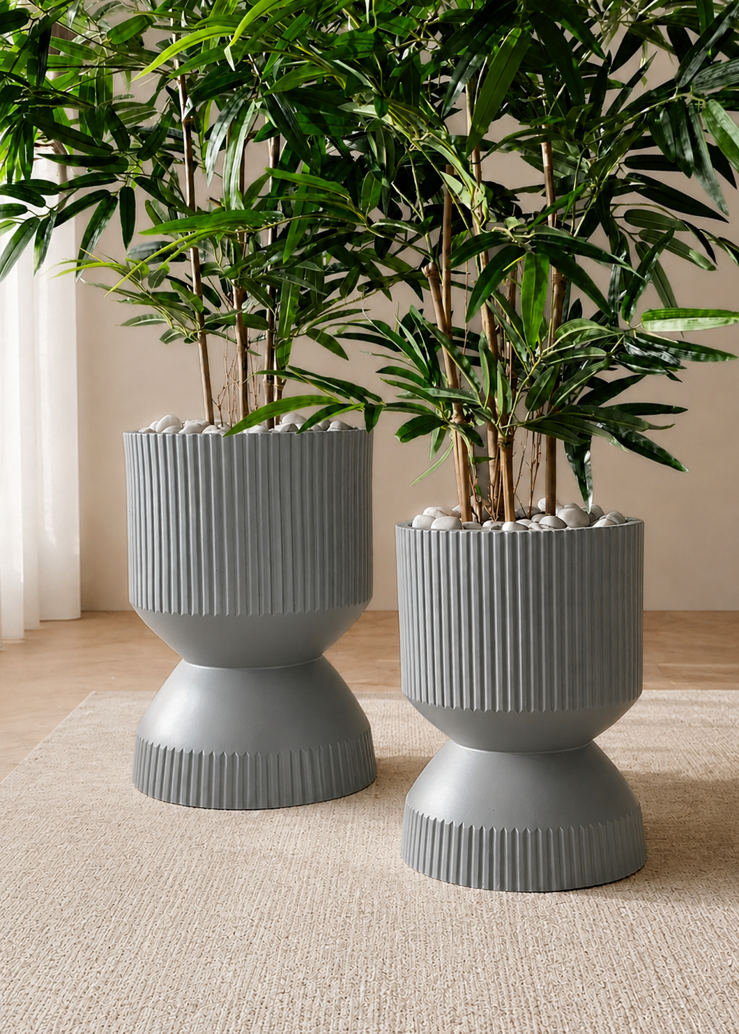 Willow Reversible Planters - Light Grey